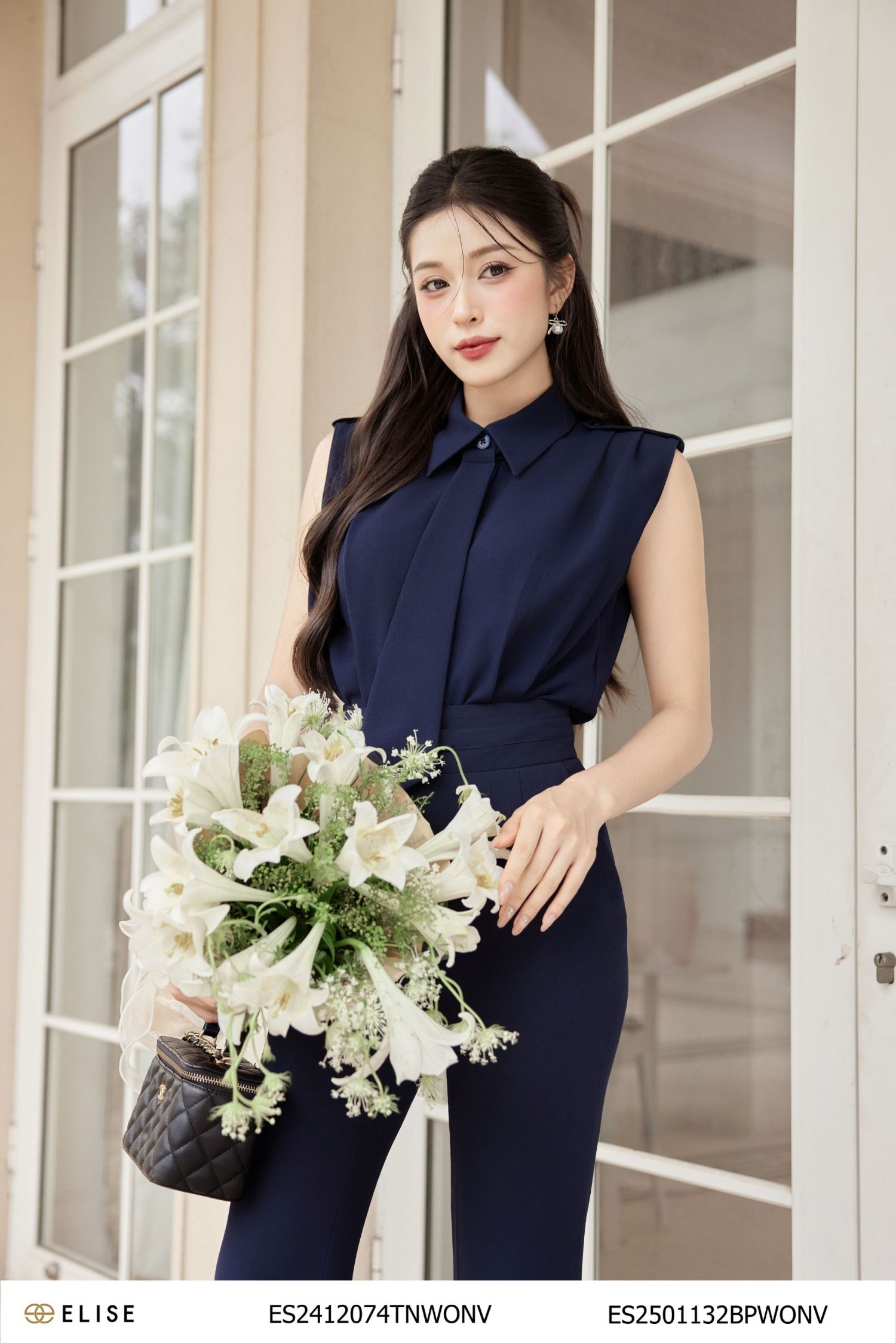 QUẦN LOE TÍM THAN DÂY ĐAI CẠP