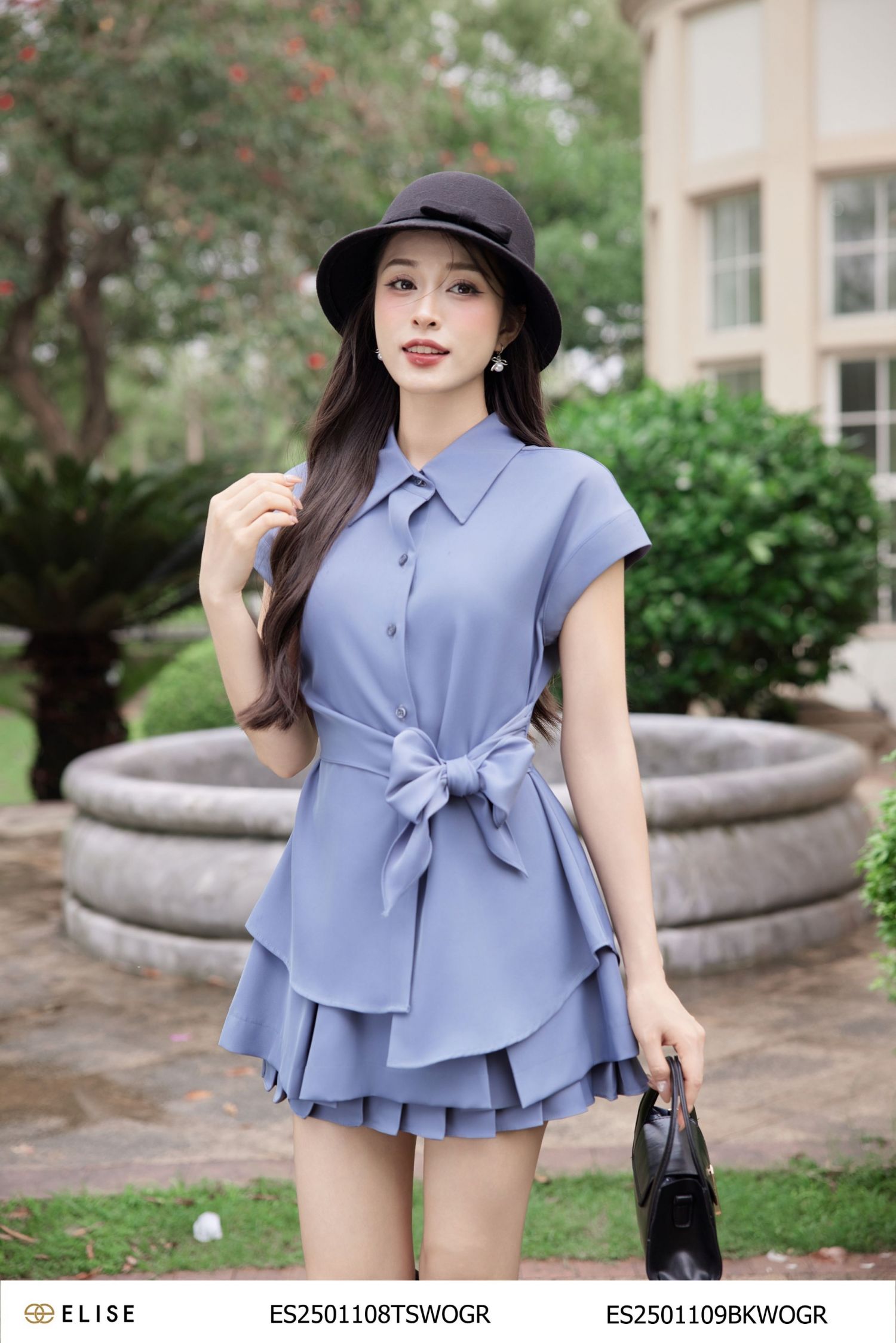 JUPE GHI XANH XẾP LY