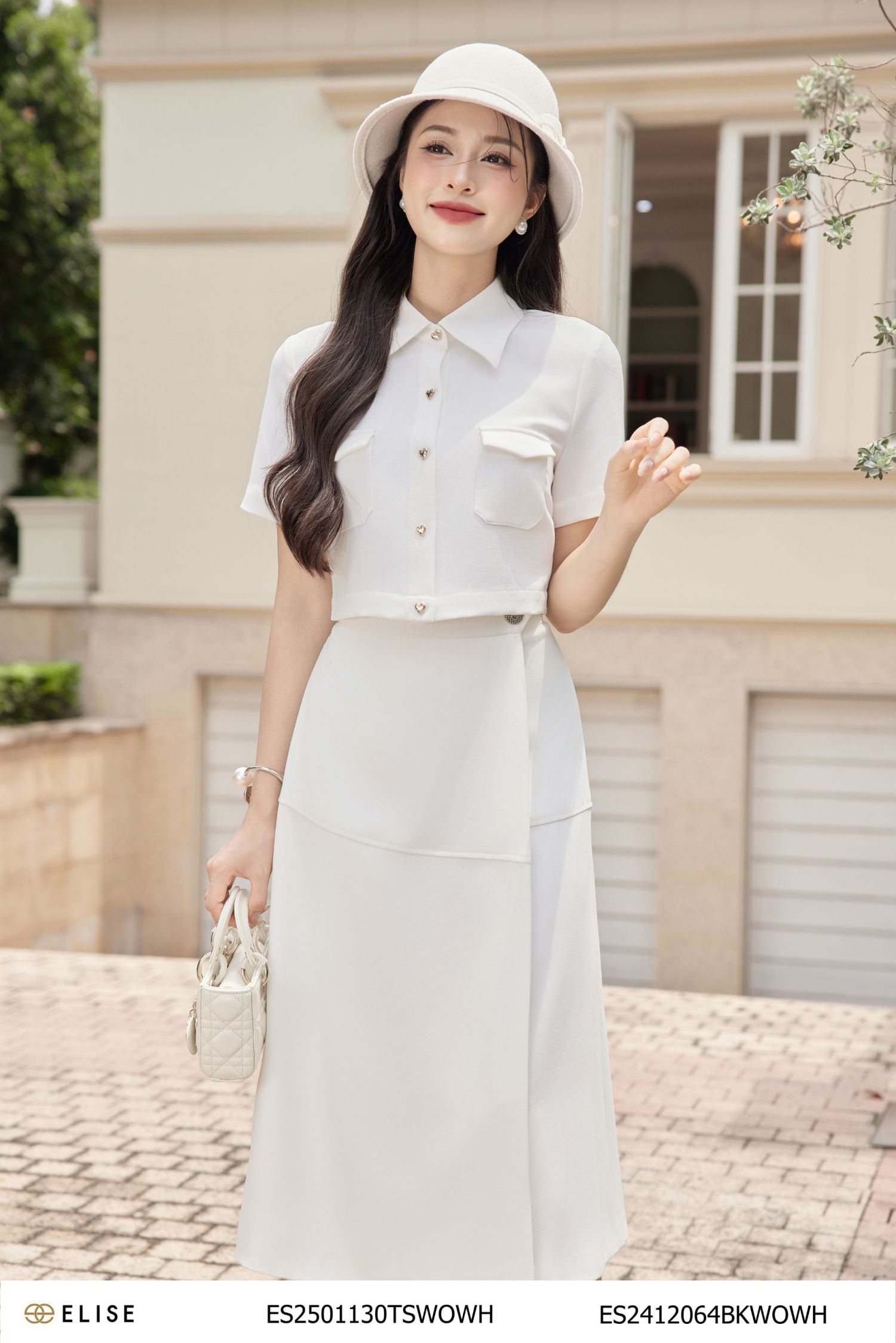 SM TRẮNG TÚI NGỰC ĐÍNH NƠ