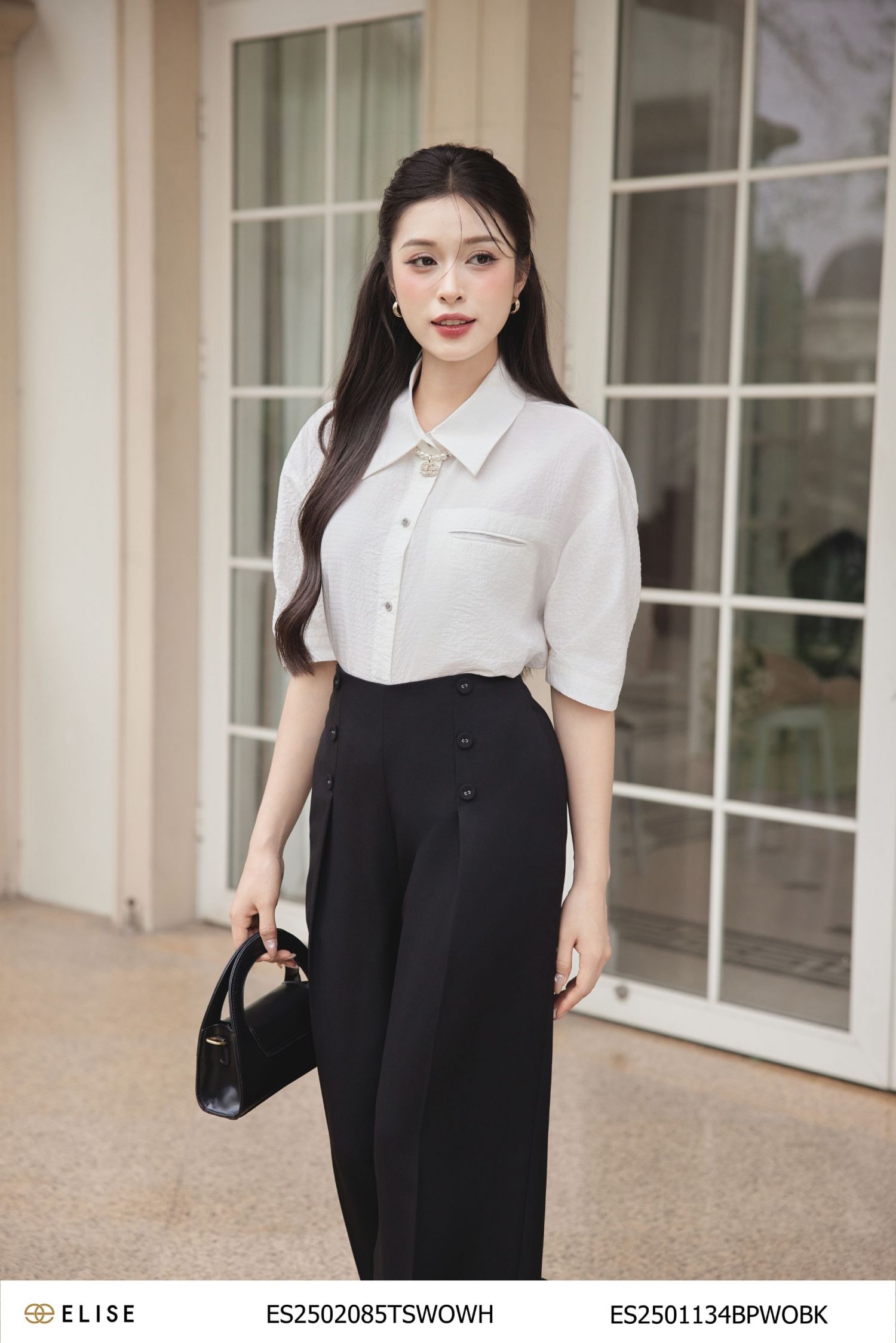QUẦN SUÔNG ĐEN XẾP LY GIỮA
