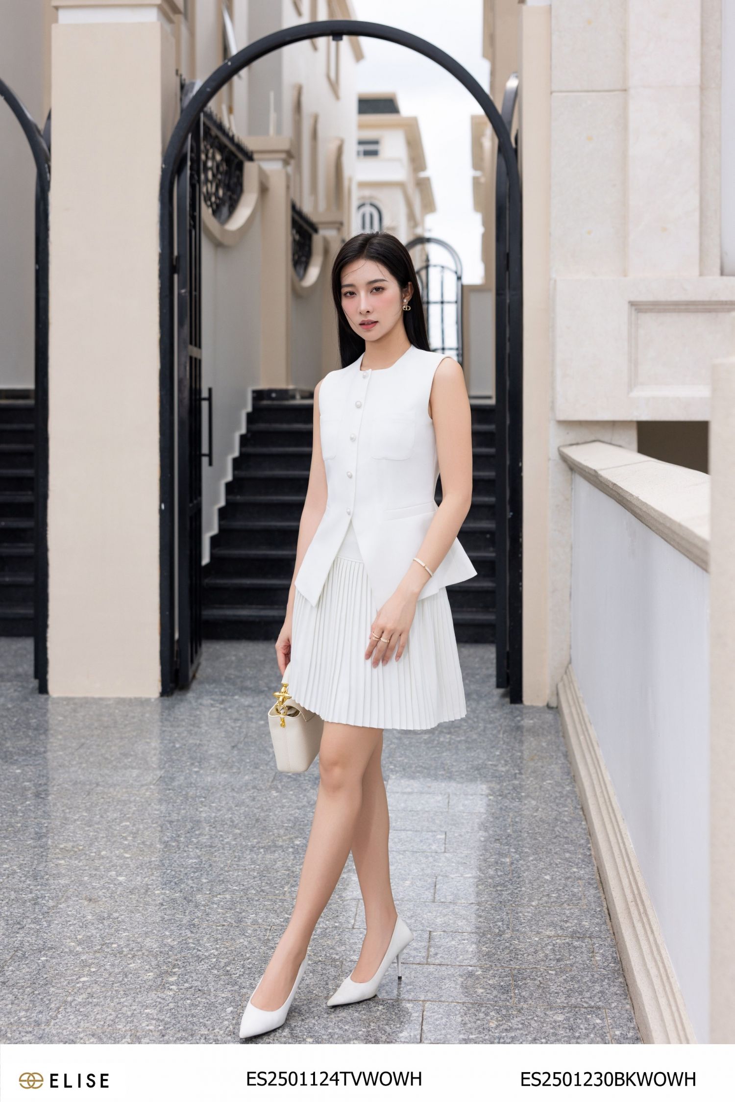 JUPE TRẮNG DẬP LY