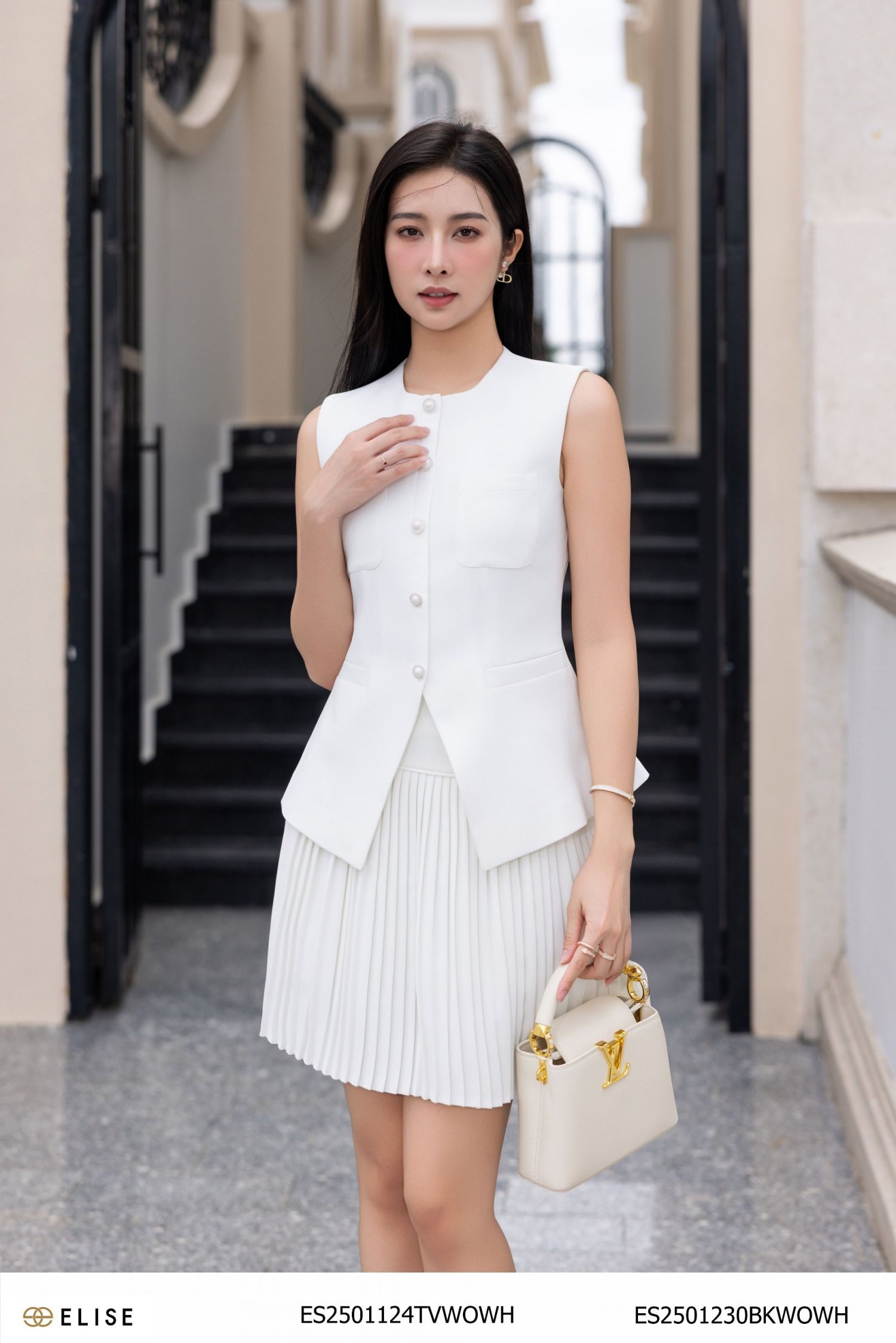 JUPE TRẮNG DẬP LY