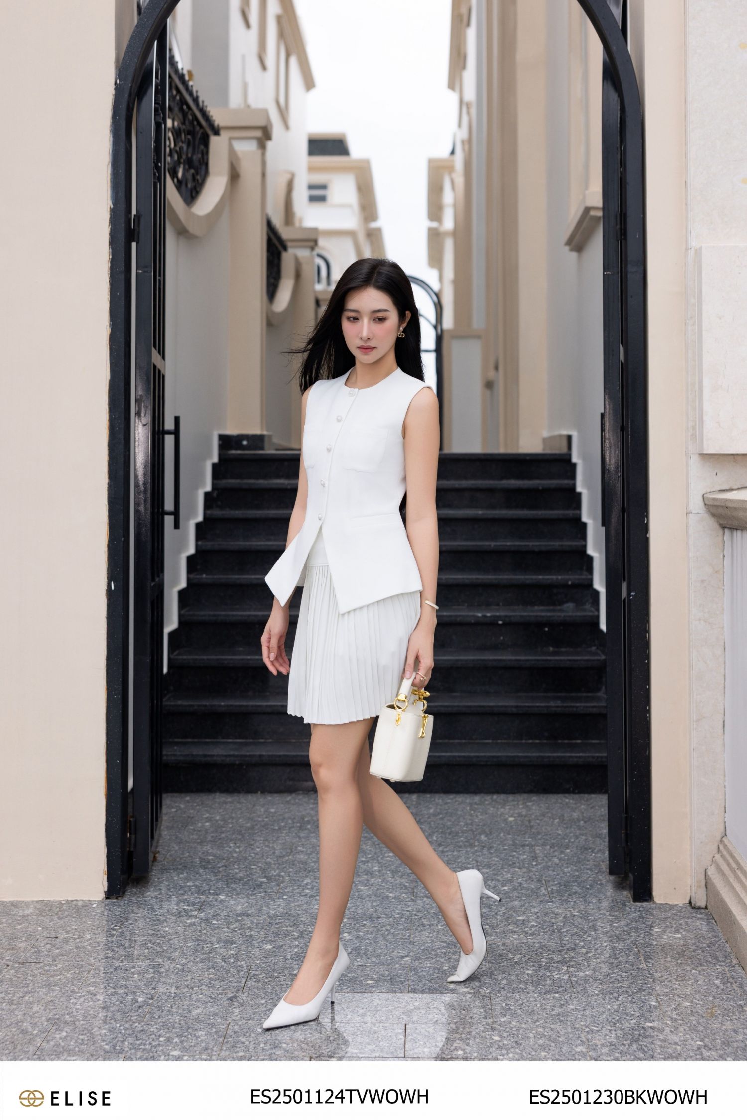 JUPE TRẮNG DẬP LY