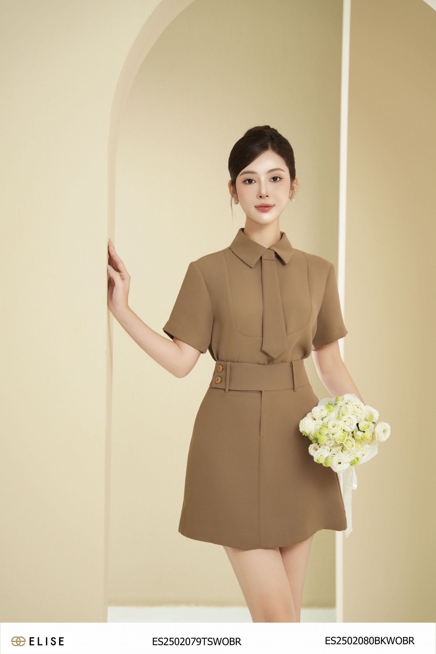 JUPE NÂU TÂY CẠP CÚC LỆCH