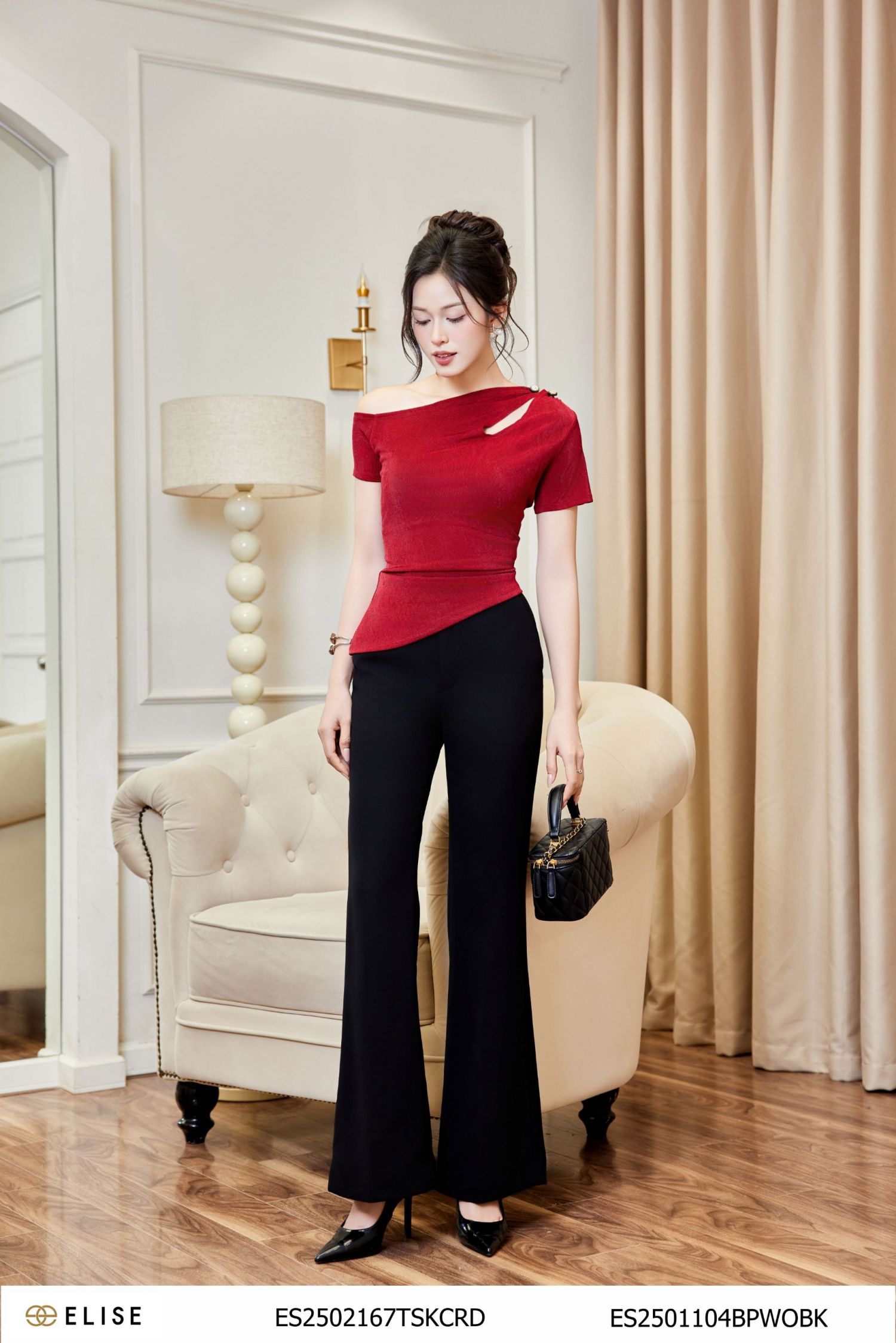 QUẦN ĐEN ỐNG VẨY CẠP NẮP TÚI