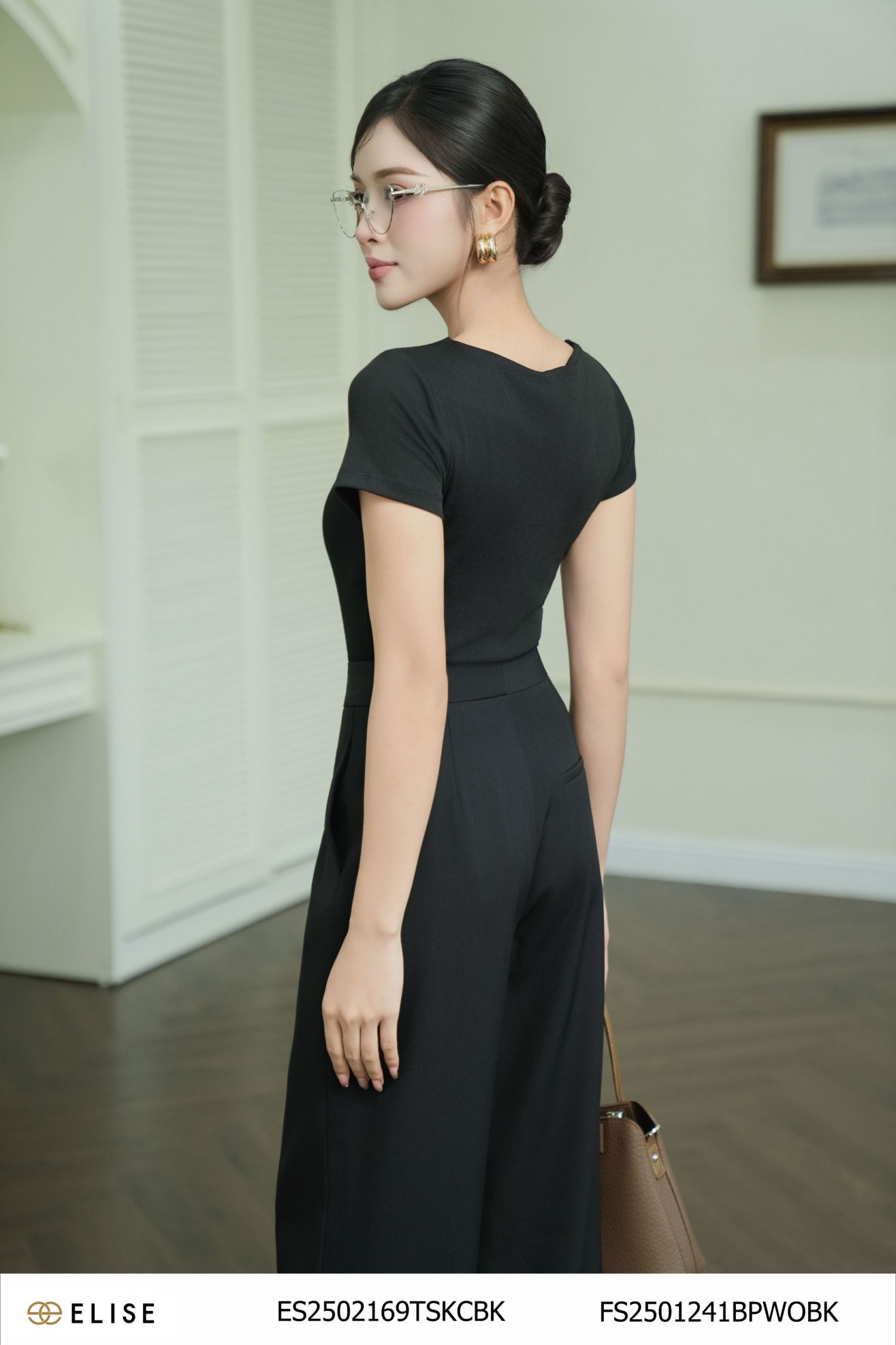 QUẦN DÀI ĐEN GÂN GIỮA GẤU GẬP