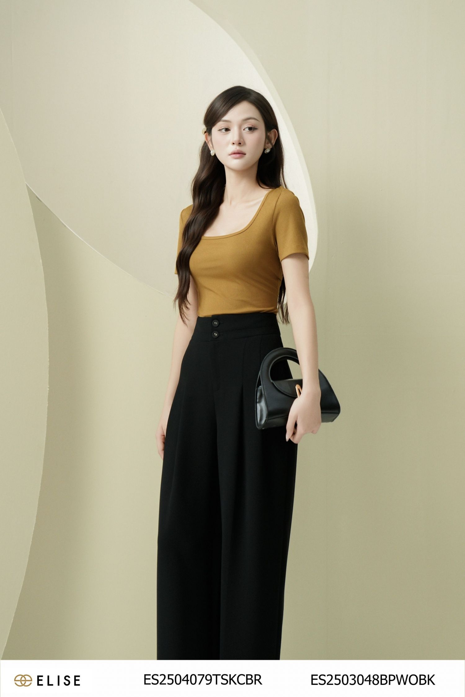 QUẦN SUÔNG ĐEN XẾP LY CAN CẠP