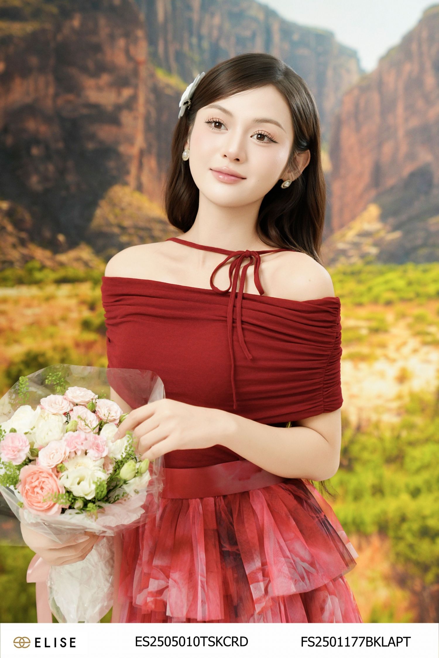 CV LƯỚI HOA HỒNG ĐỎ NHÚN BÈO XẾP TẦNG