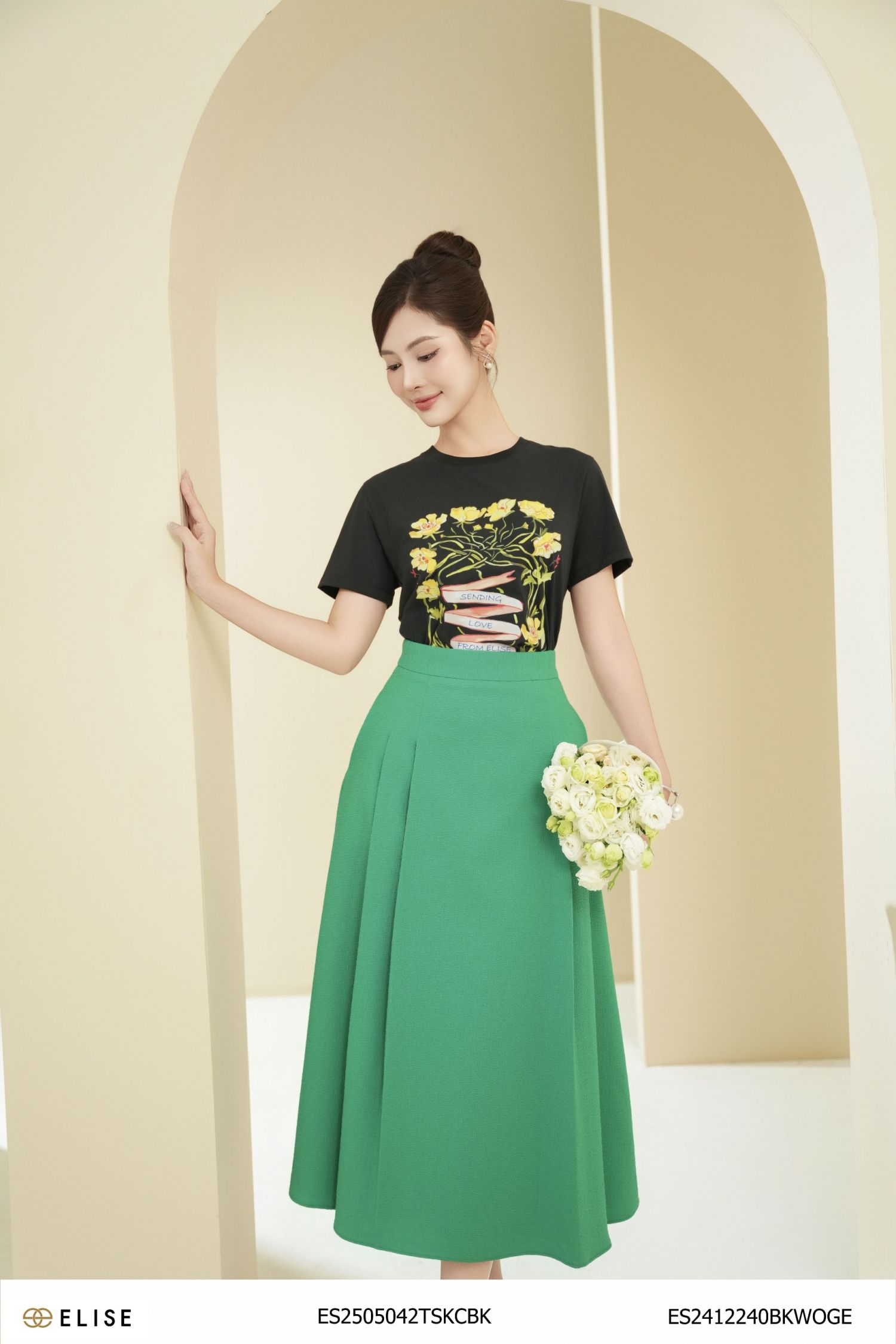 CV VÂN XANH LÁ XẾP LY HAI BÊN