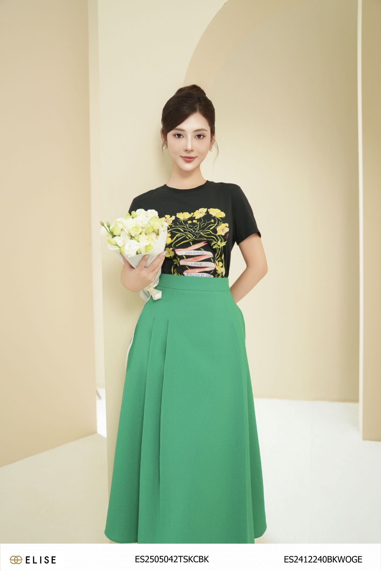 CV VÂN XANH LÁ XẾP LY HAI BÊN