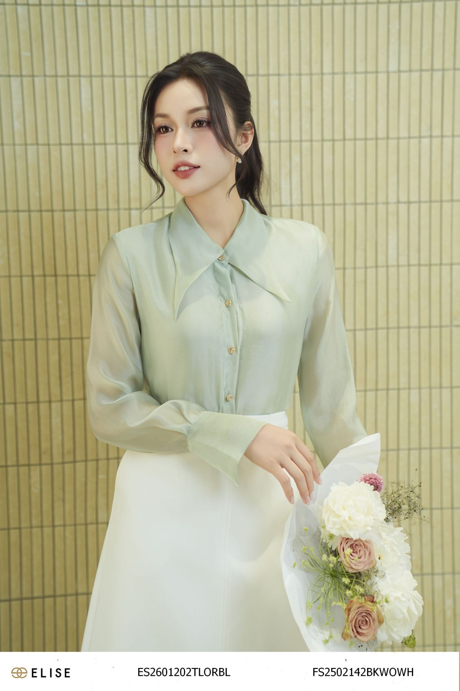 ÁO TƠ XANH CỐM CỔ ĐỨC