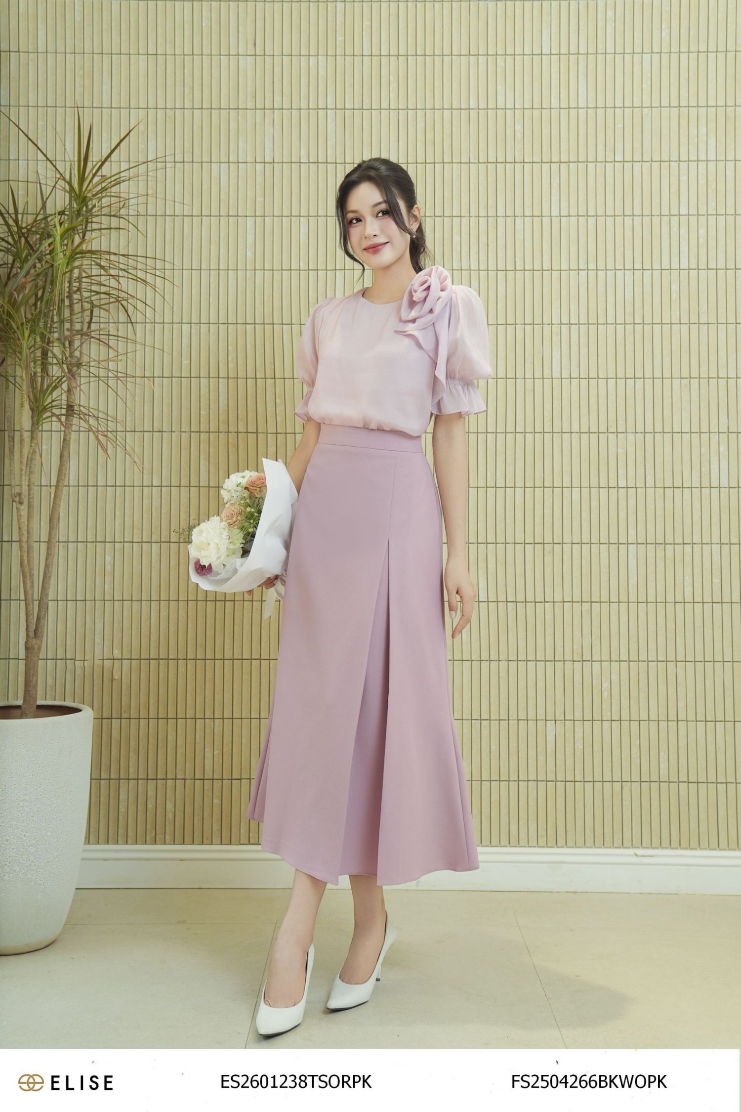 JUPE SẠN A HỒNG ĐẤT XẾP LY SÚP