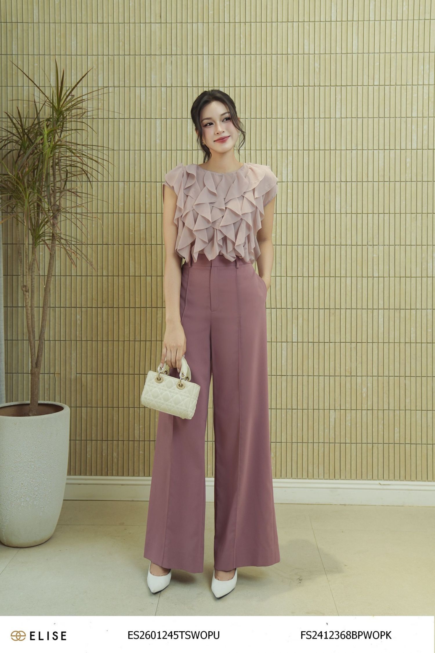 QUẦN SUÔNG HỒNG ĐẤT GÂN GIỮA