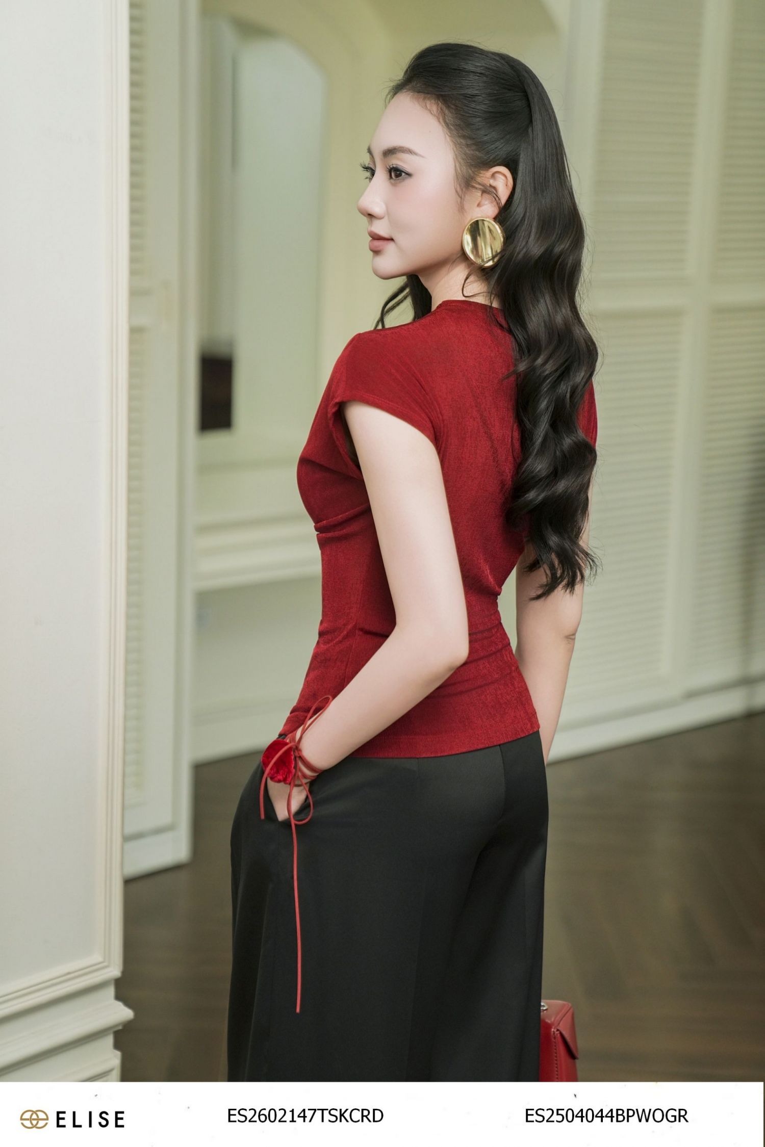 QUẦN SUÔNG SATIN ĐEN