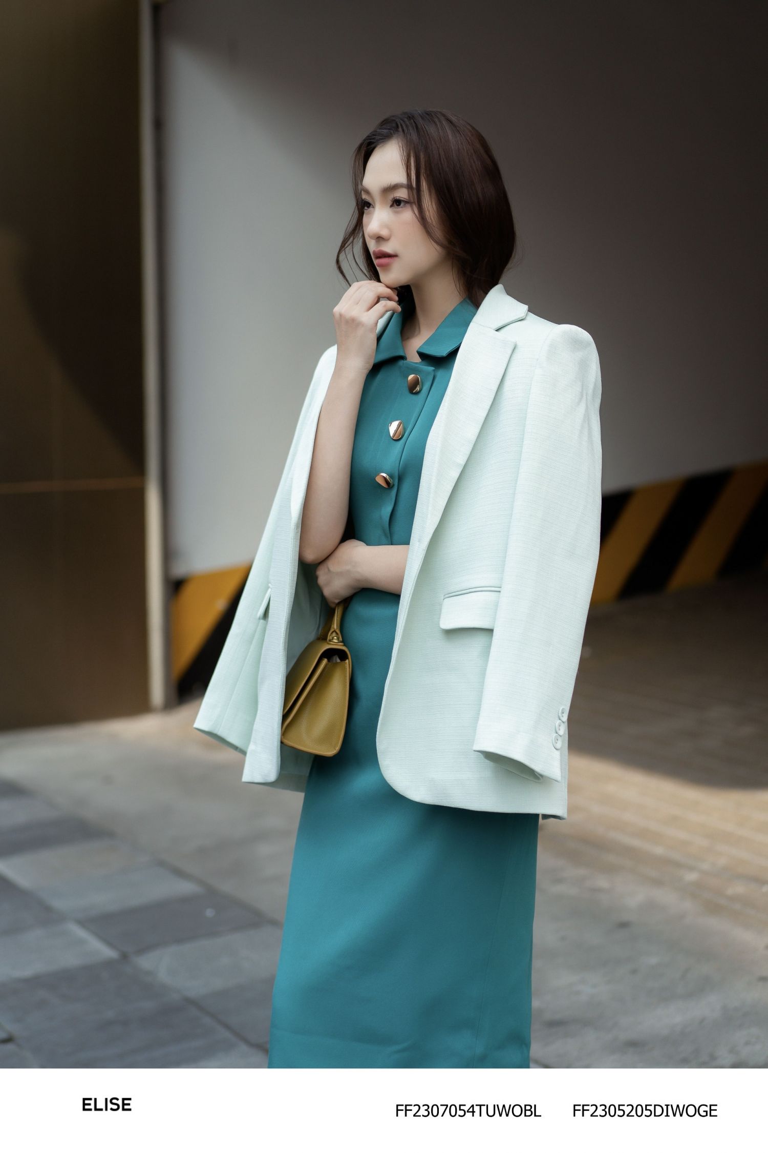 VEST TWEED XANH BẠC HÀ XẺ SAU