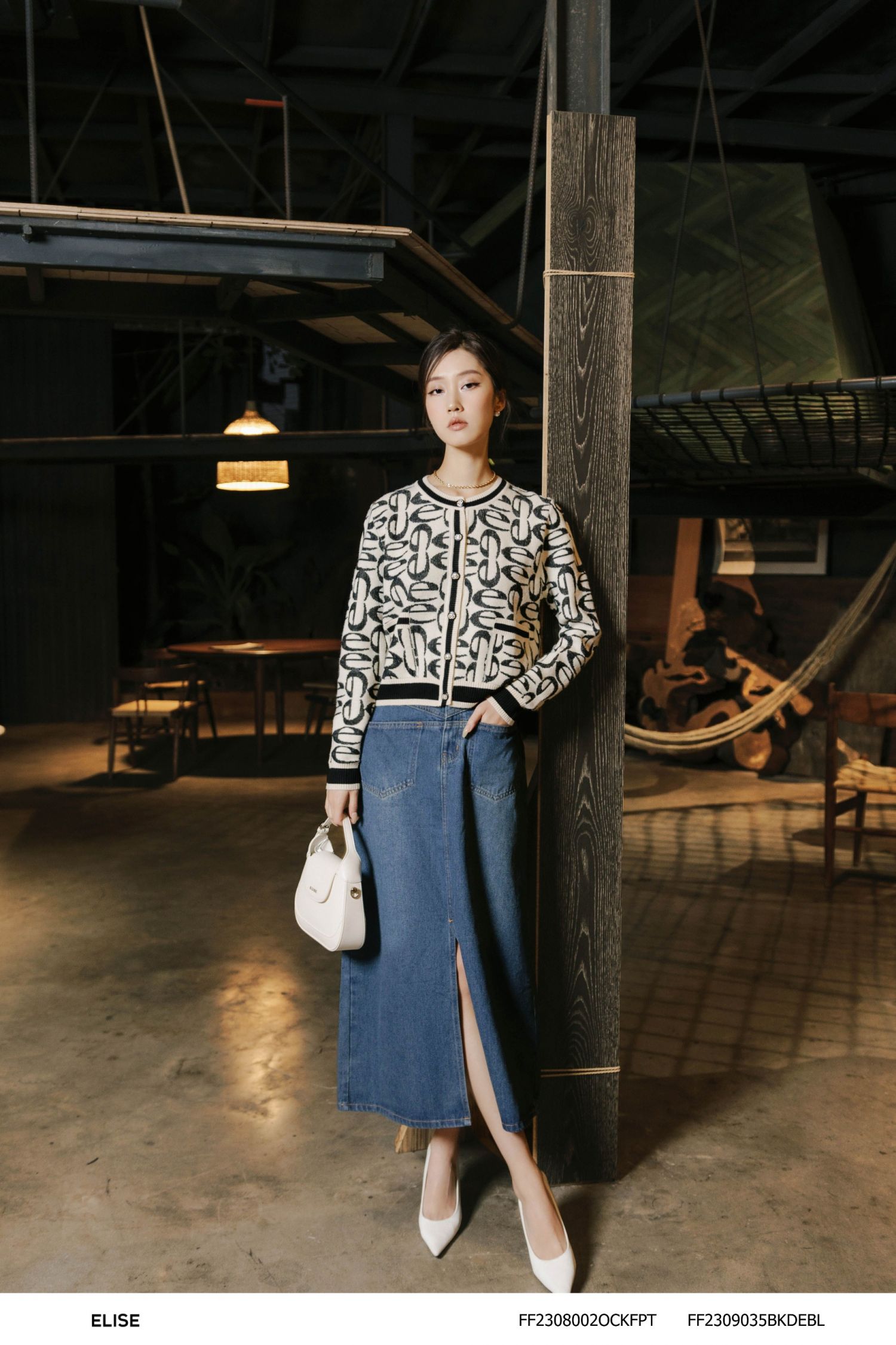 ÁO LEN CARDIGAN HỌA TIẾT CHỮ E