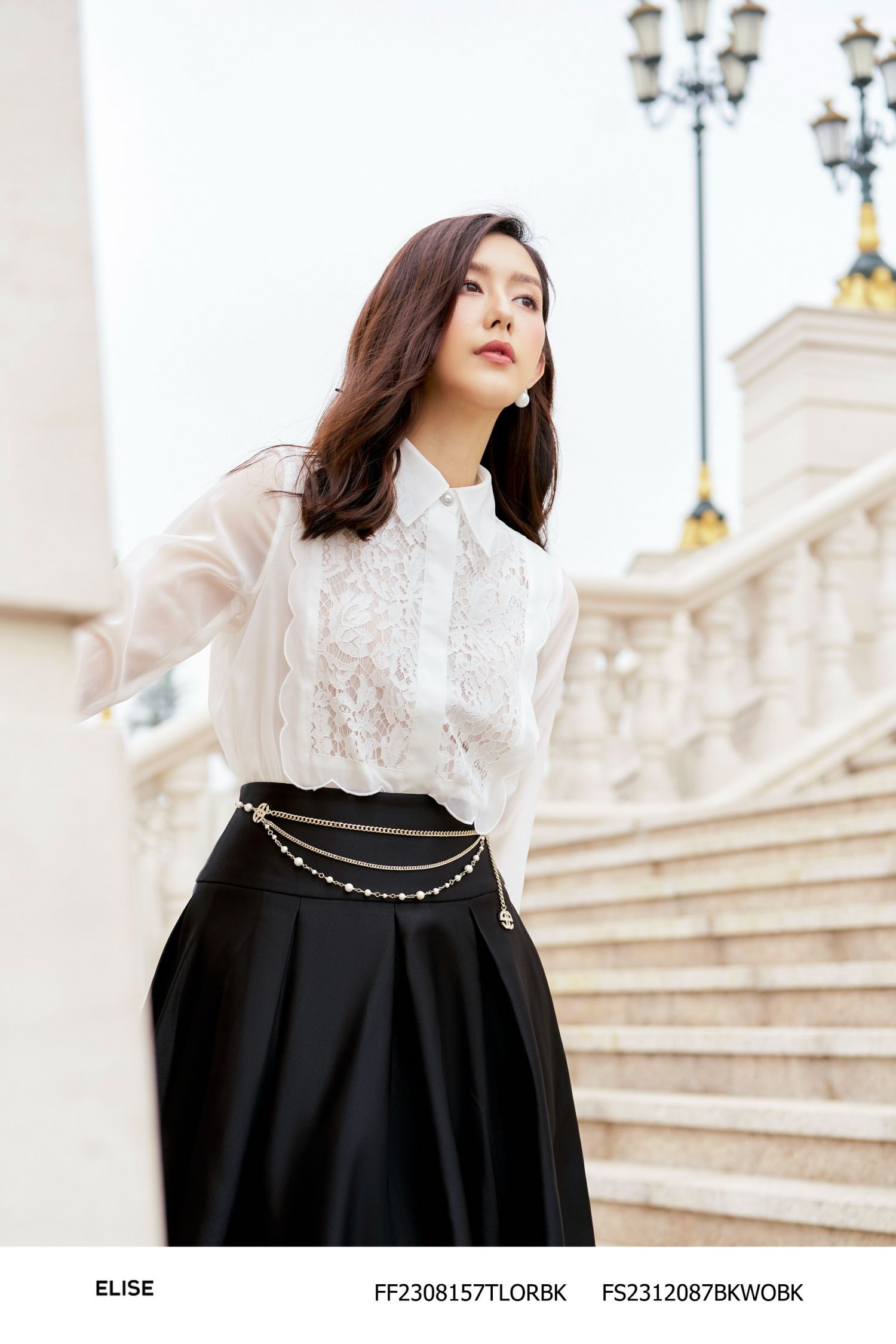 SM TƠ NHŨ ĐEN VIỀN BÈO NGỰC PHỐI REN