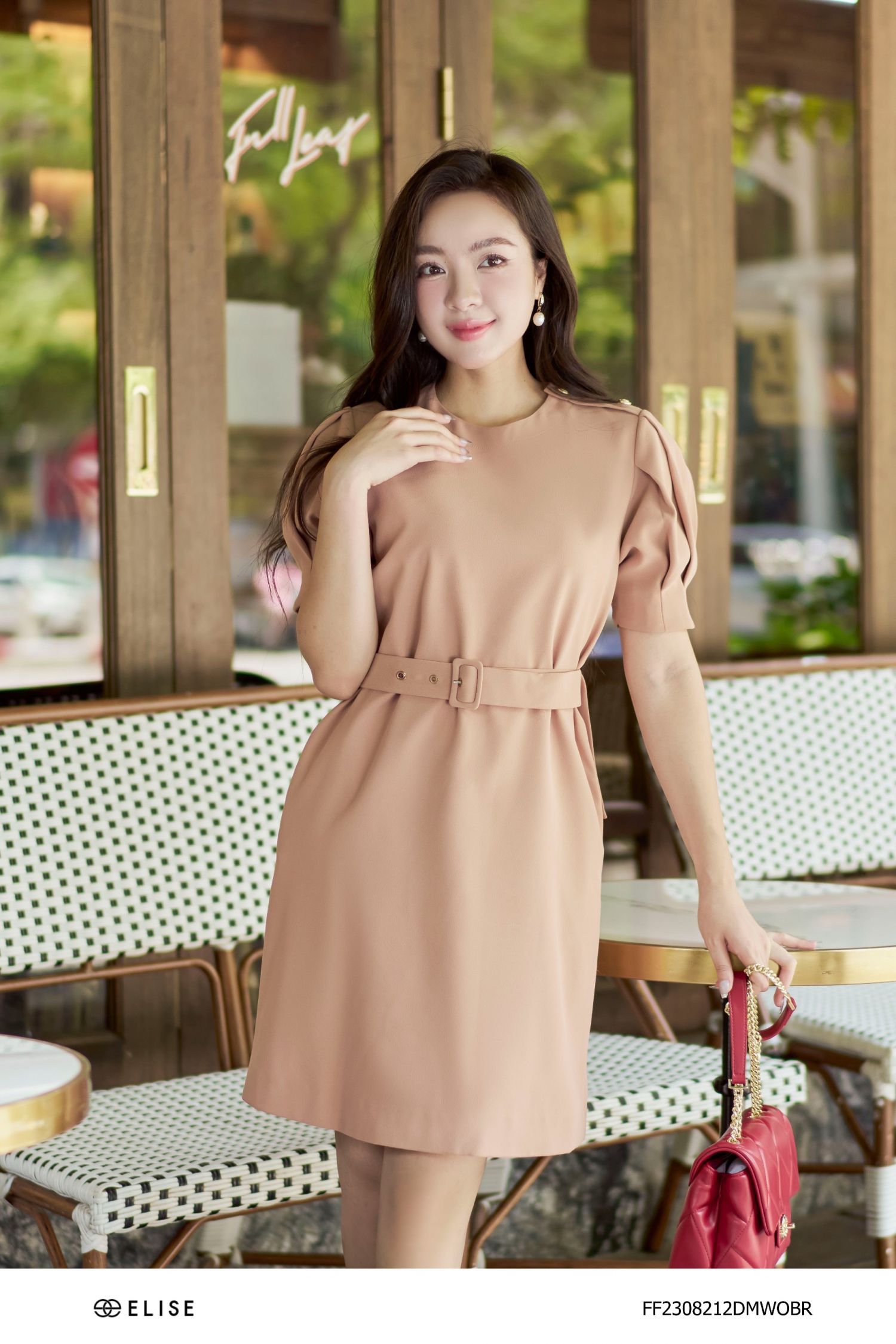 ĐẦM SUÔNG NÂU TAY XẾP LY