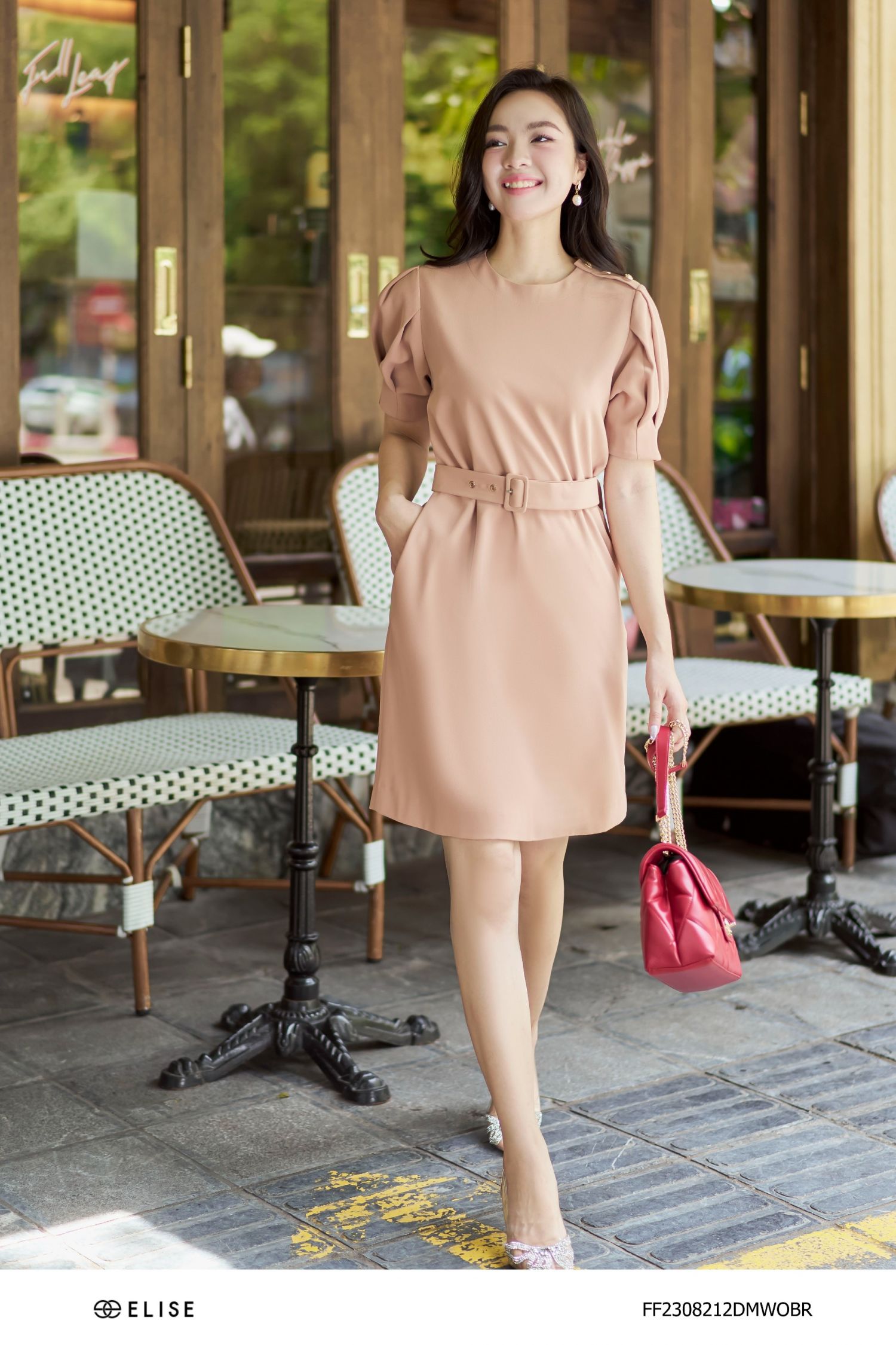 ĐẦM SUÔNG NÂU TAY XẾP LY