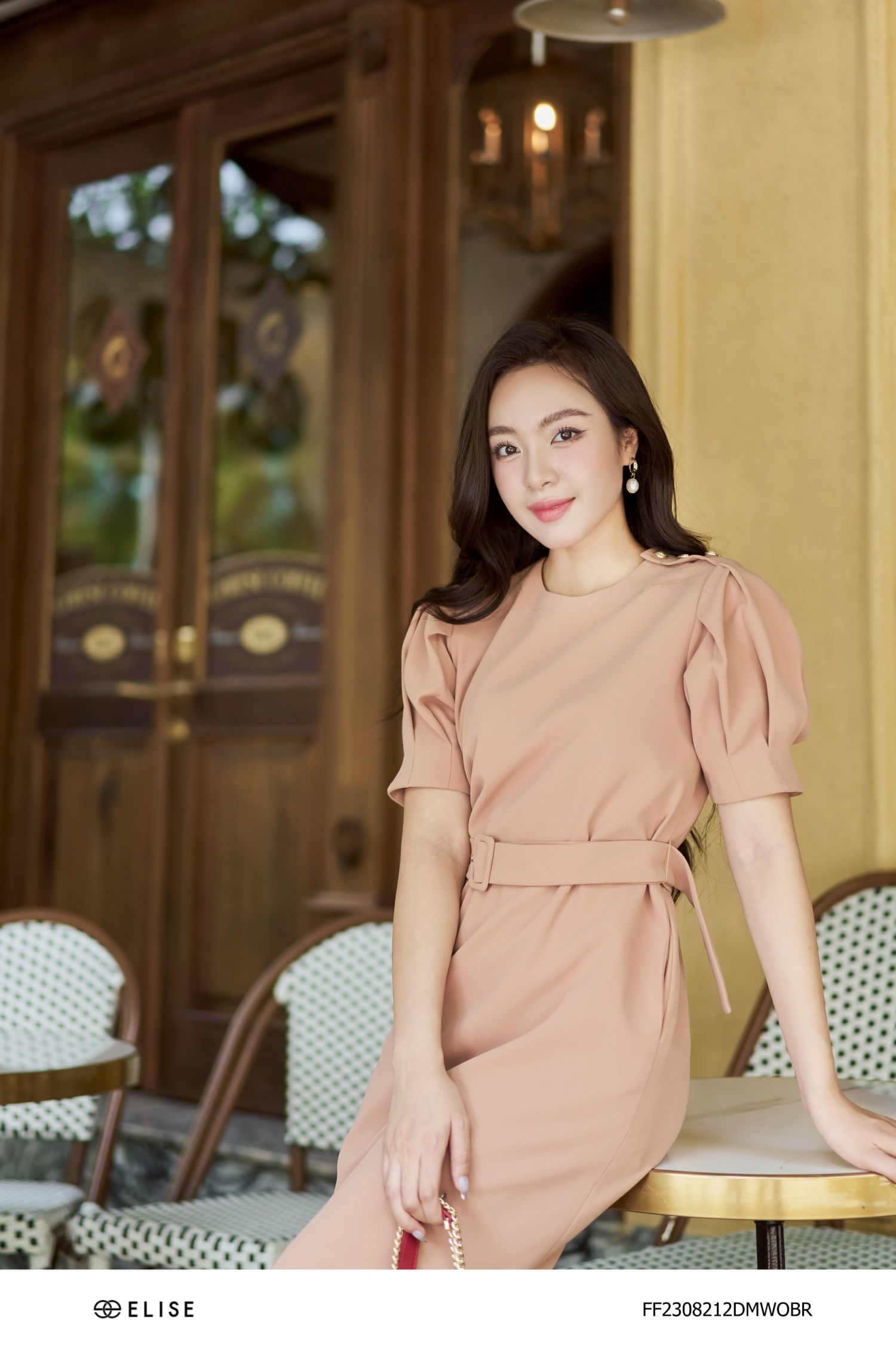 ĐẦM SUÔNG NÂU TAY XẾP LY