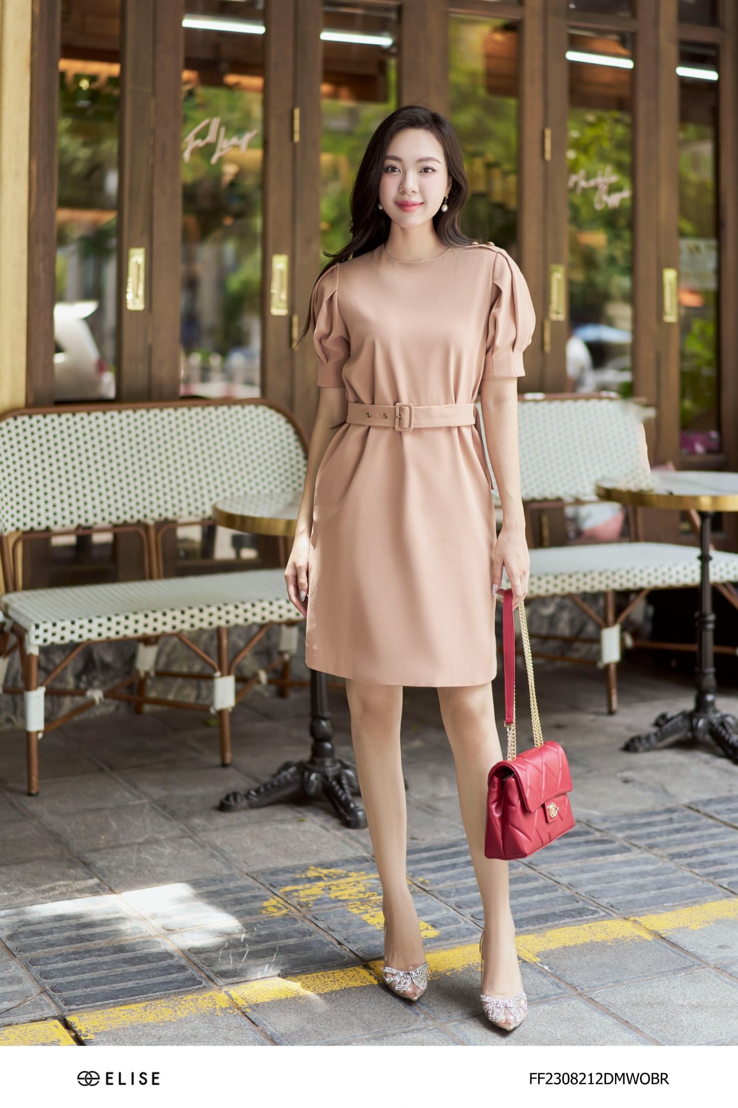 ĐẦM SUÔNG NÂU TAY XẾP LY