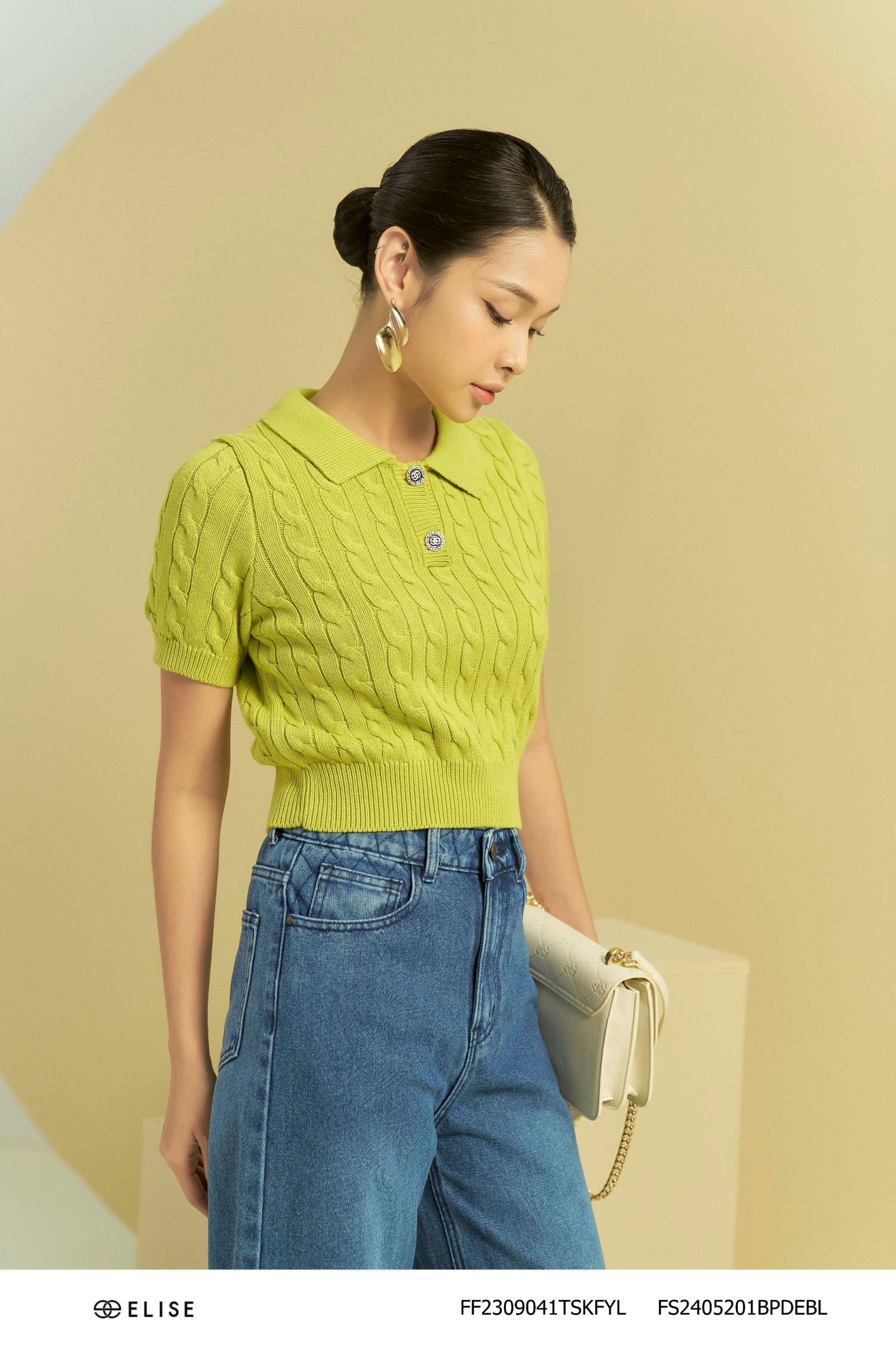 ÁO LEN VÀNG CỐM BO GẤU