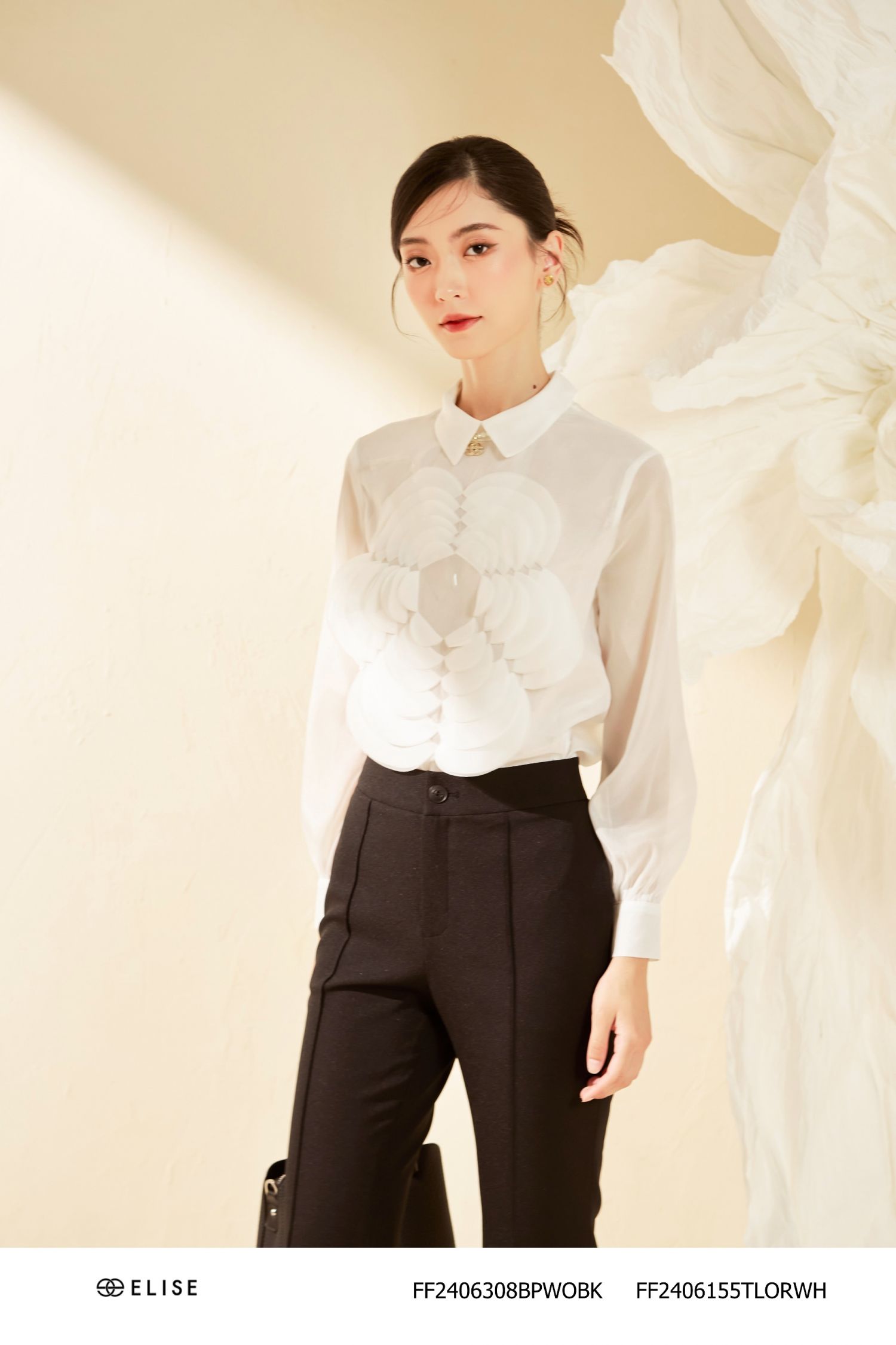 SM TƠ TRẮNG ĐÍNH HOA NGỰC