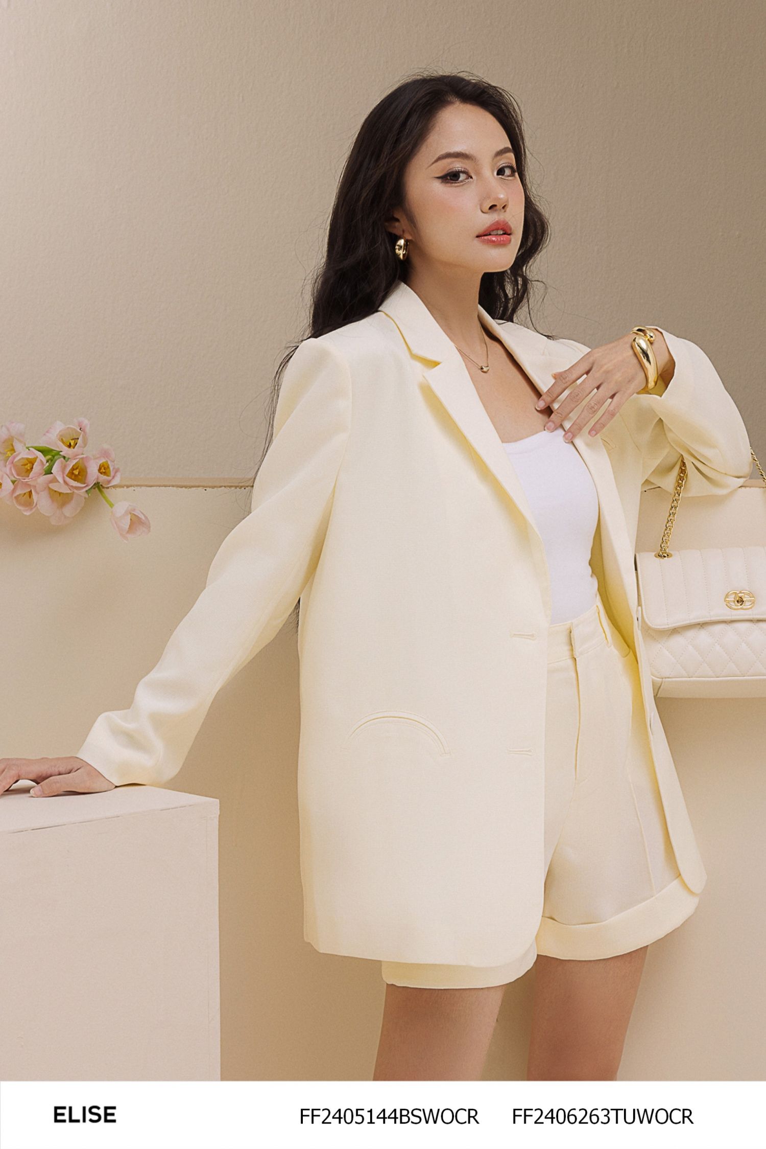 VEST DÀI SỢI KEM CƠI TÚI CONG