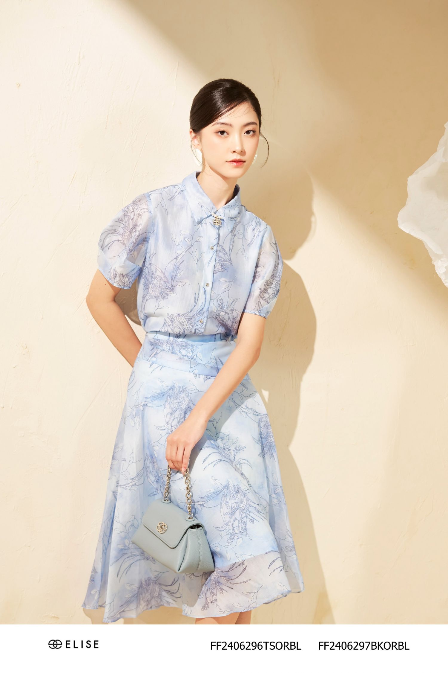 SM TƠ LOANG XANH HOA TAY XẾP LY CHÉO
