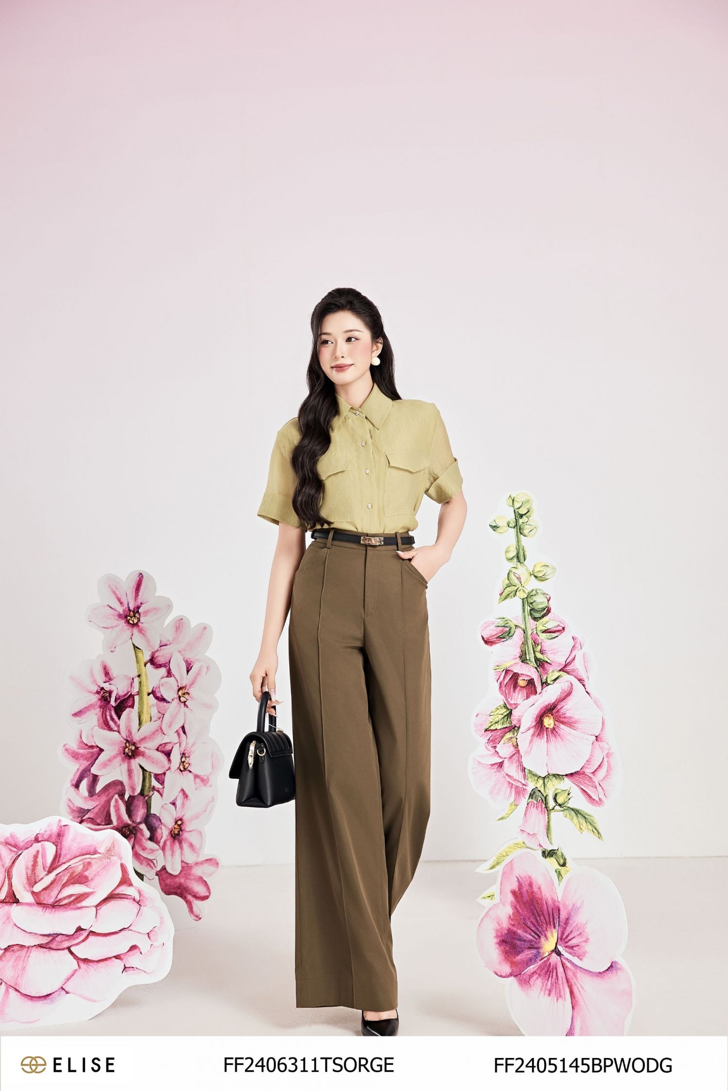 QUẦN SUÔNG KAKI XANH RÊU BẤU LY GIỮA