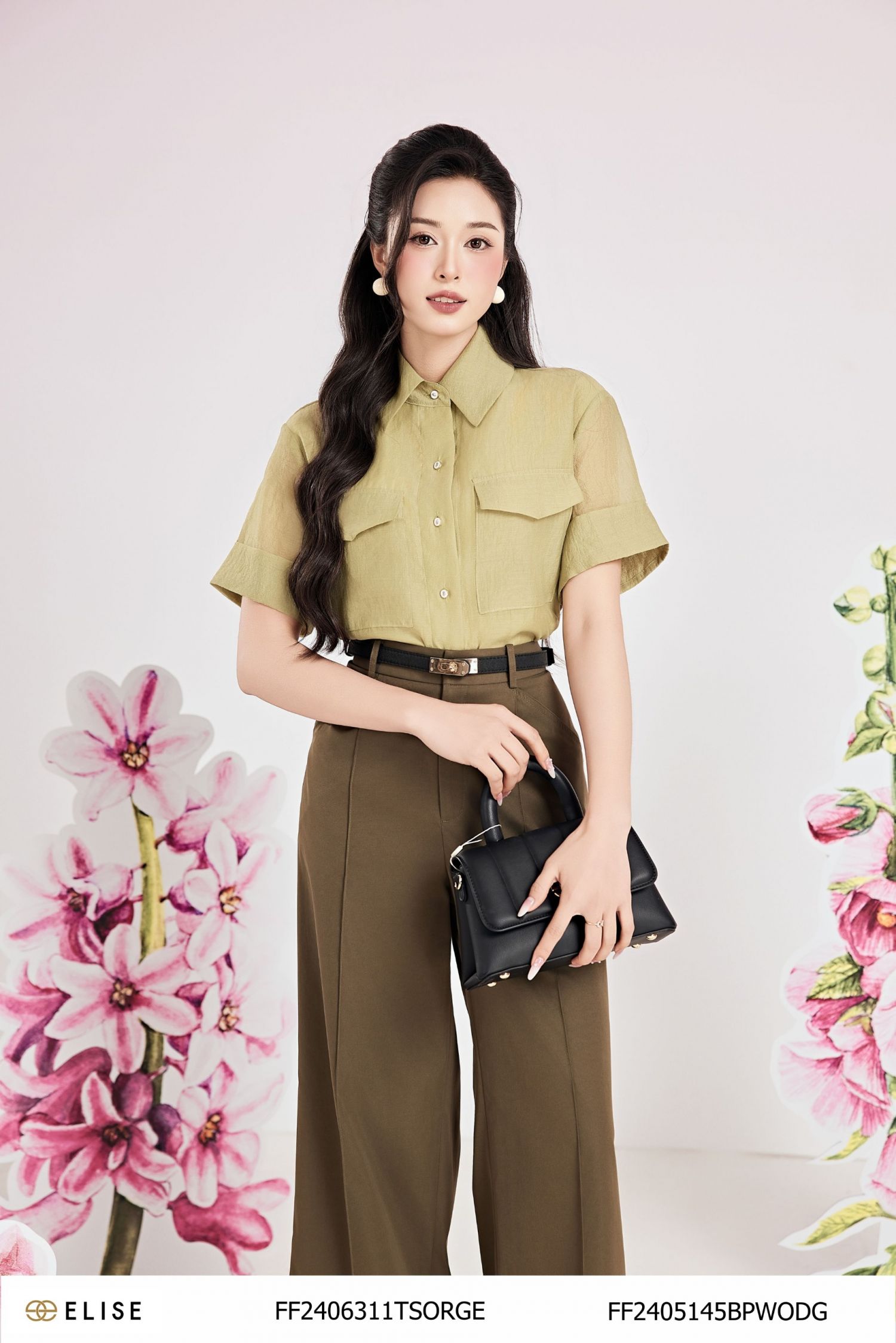 QUẦN SUÔNG KAKI XANH RÊU BẤU LY GIỮA