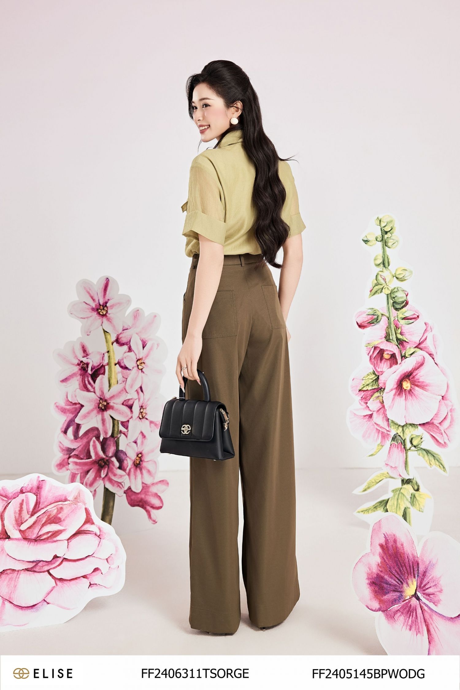 QUẦN SUÔNG KAKI XANH RÊU BẤU LY GIỮA