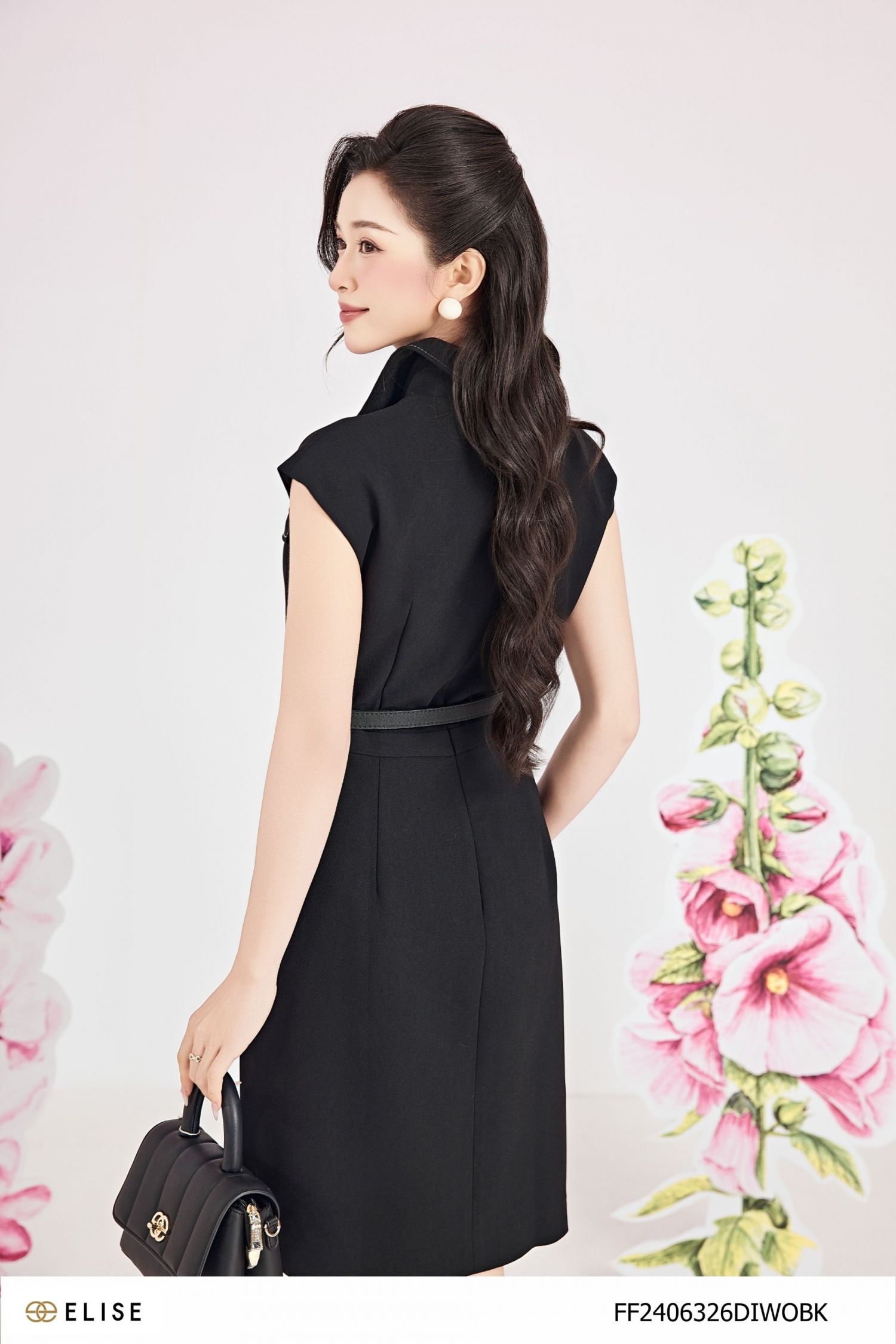 ĐẦM ĐEN VAI CHƯỜM CỔ ĐỨC DIỄU CHỈ