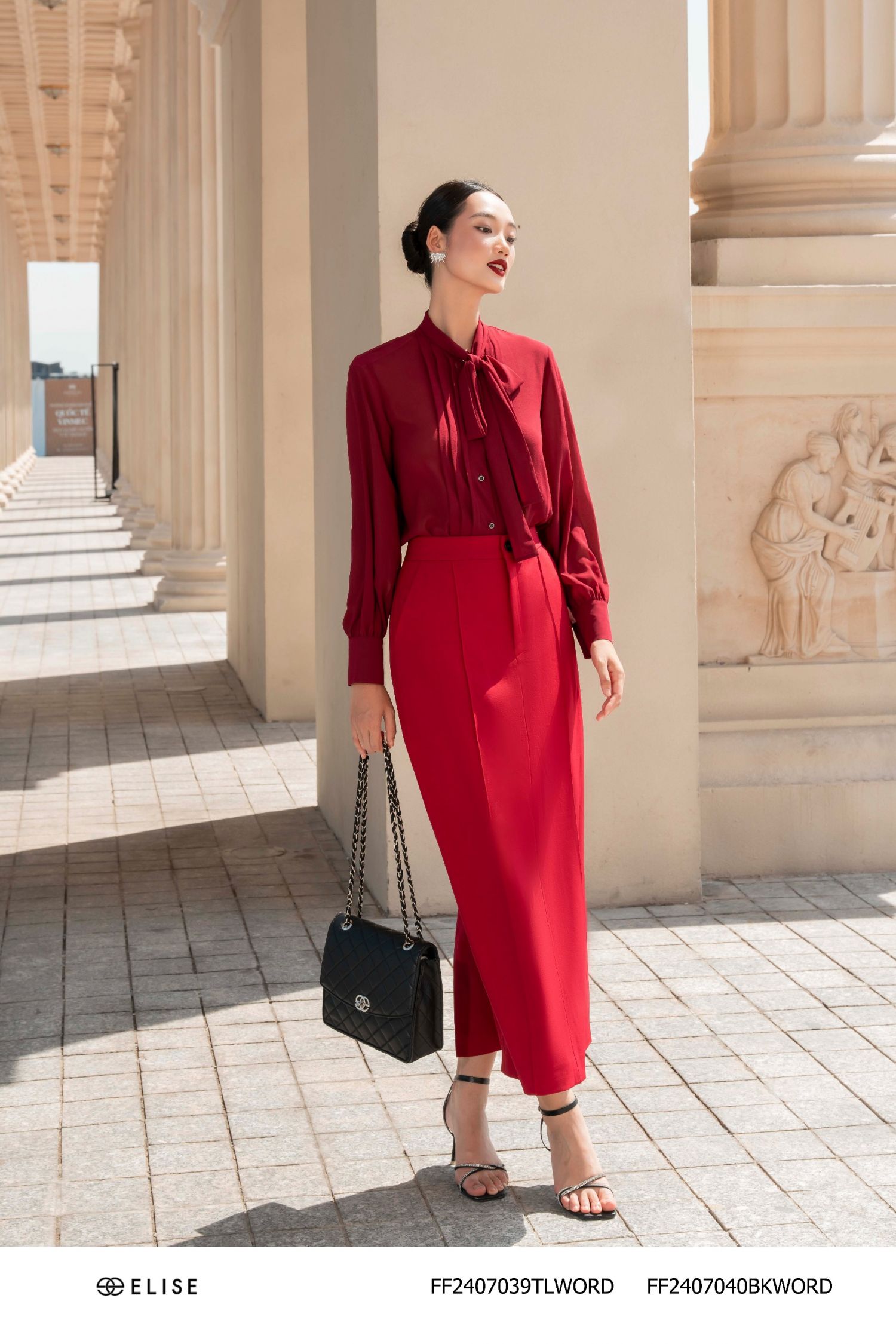 JUPE DÀI ĐỎ ĐẬM GÂN 2 BÊN