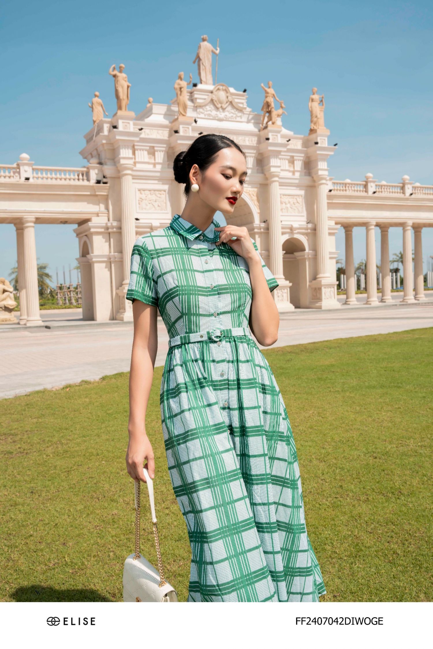 ĐẦM THÔ KẺ XANH LÁ CỔ ĐỨC ĐAI EO