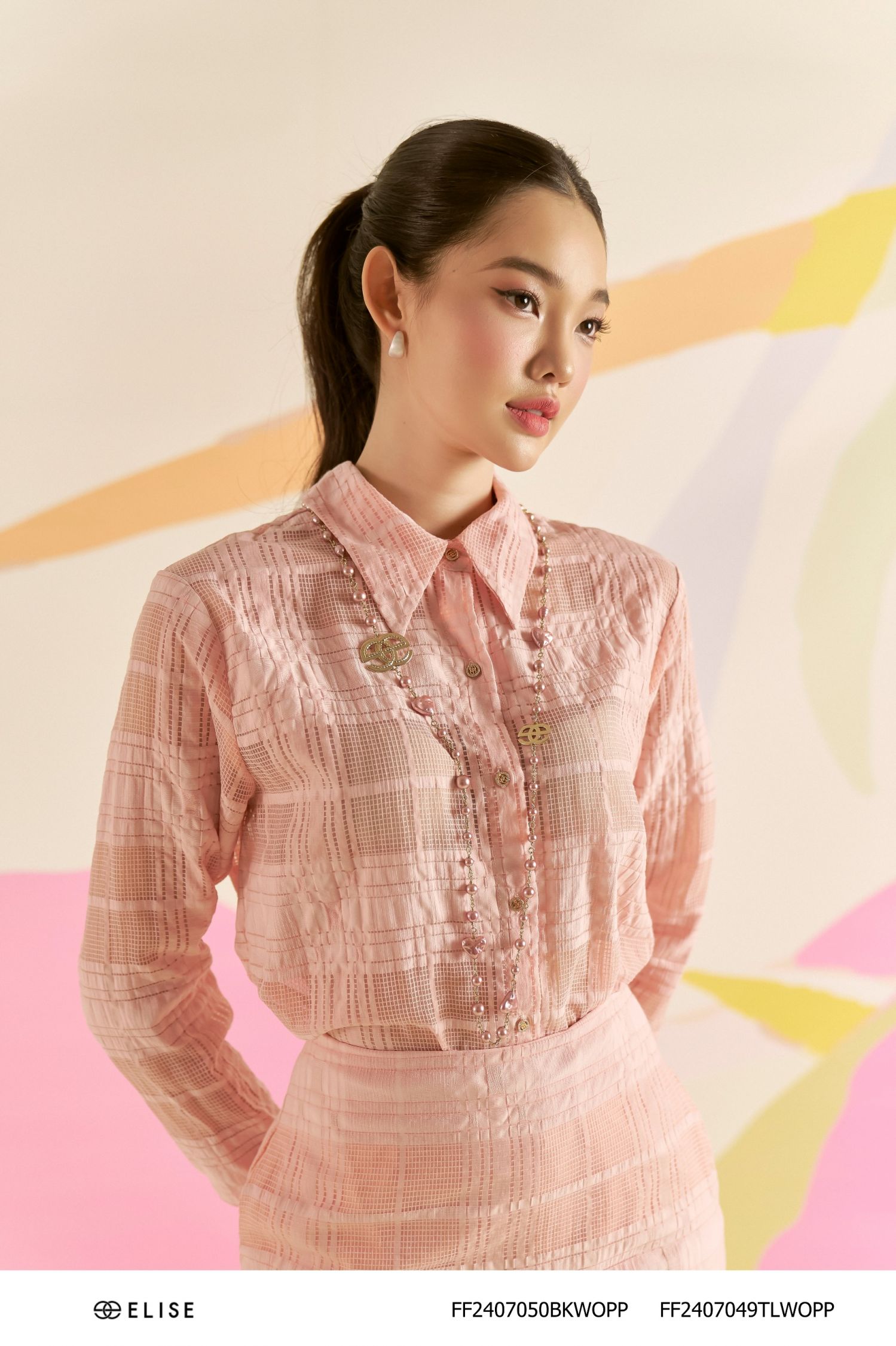 JUPE THÔ KẺ Ô HỒNG XẺ SAU