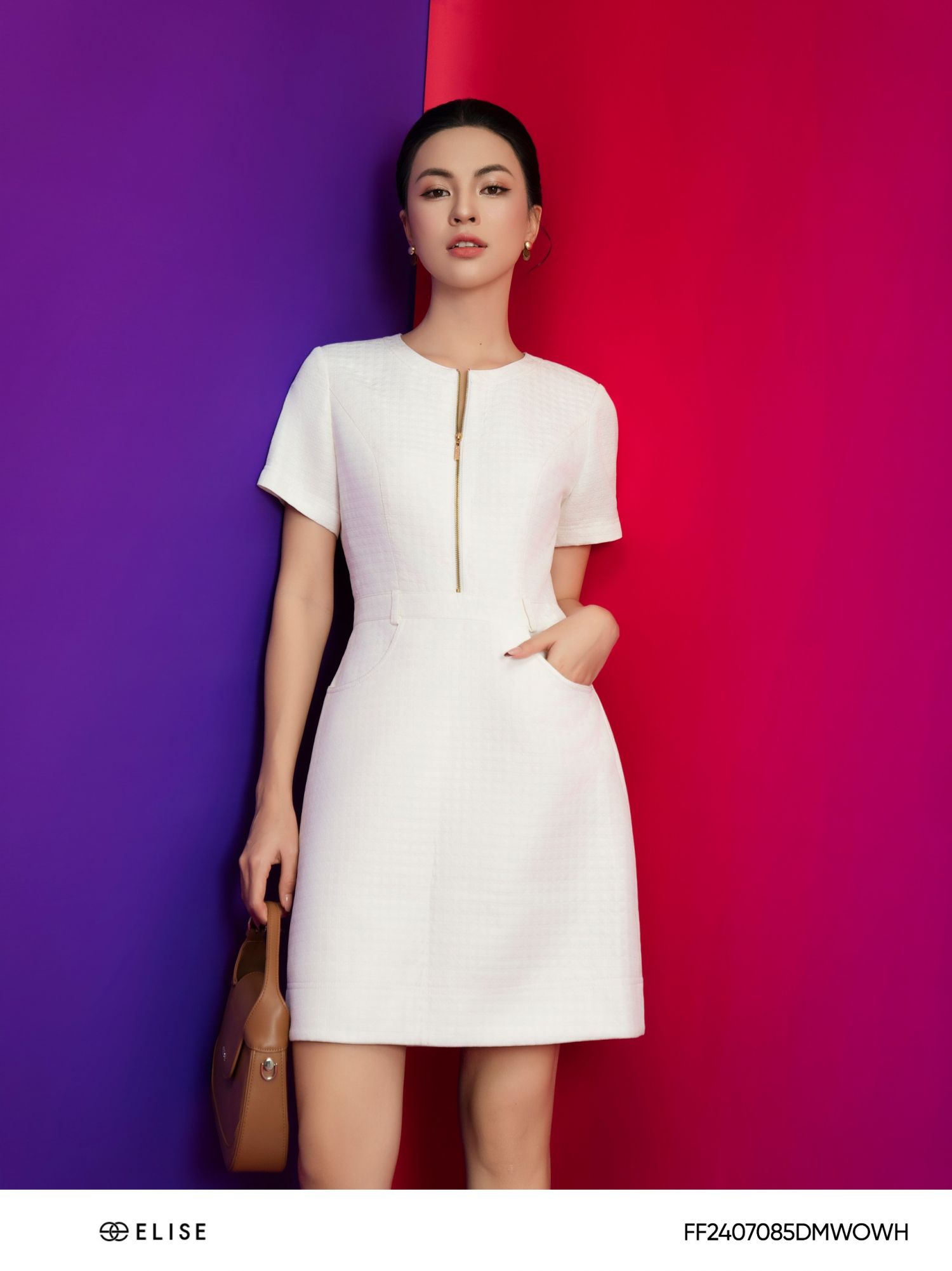 ĐẦM TRẮNG HT HOA CẮT CÚP NGỰC