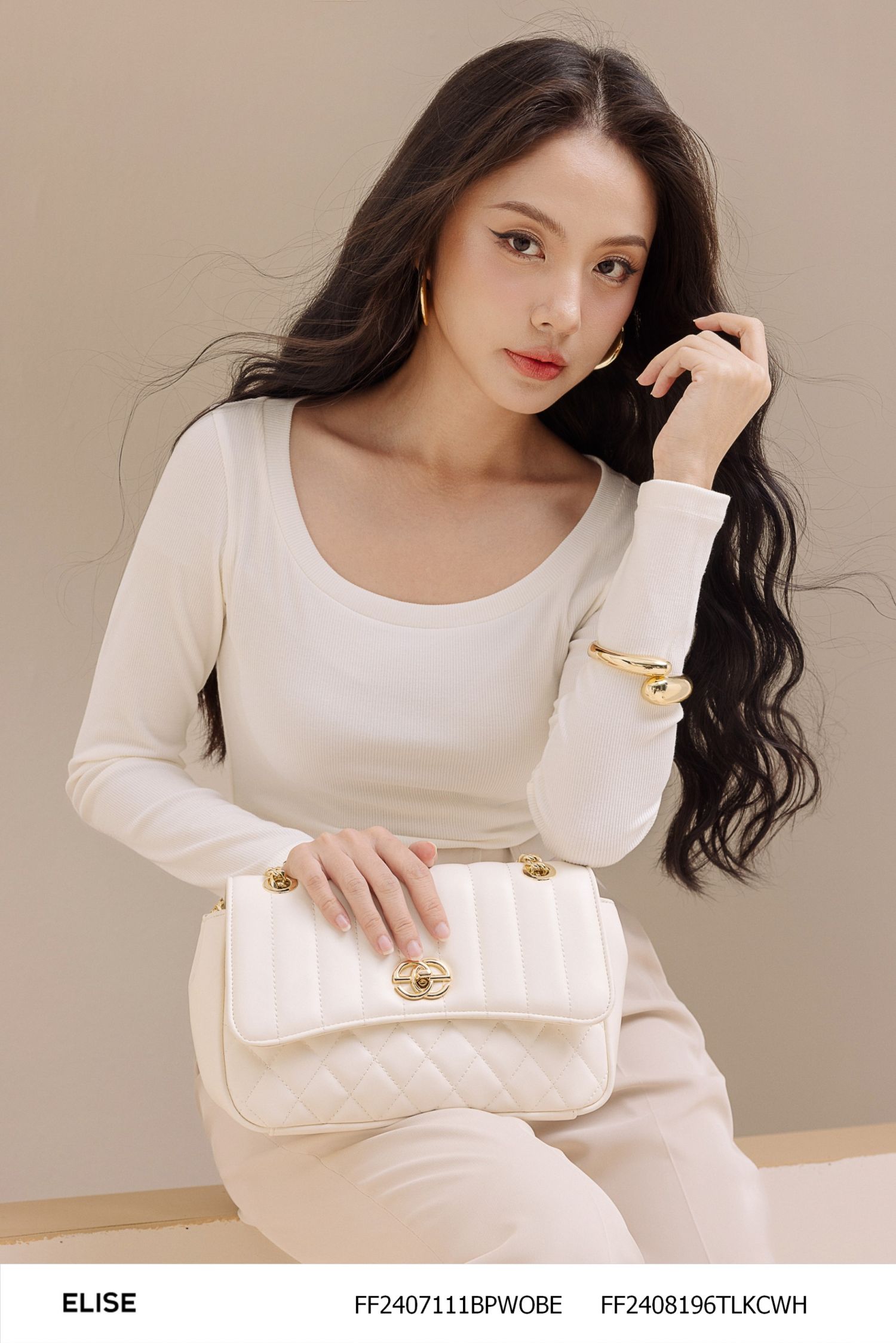 QUẦN BE NHẠT CẠP LẬT PHỐI NHUNG