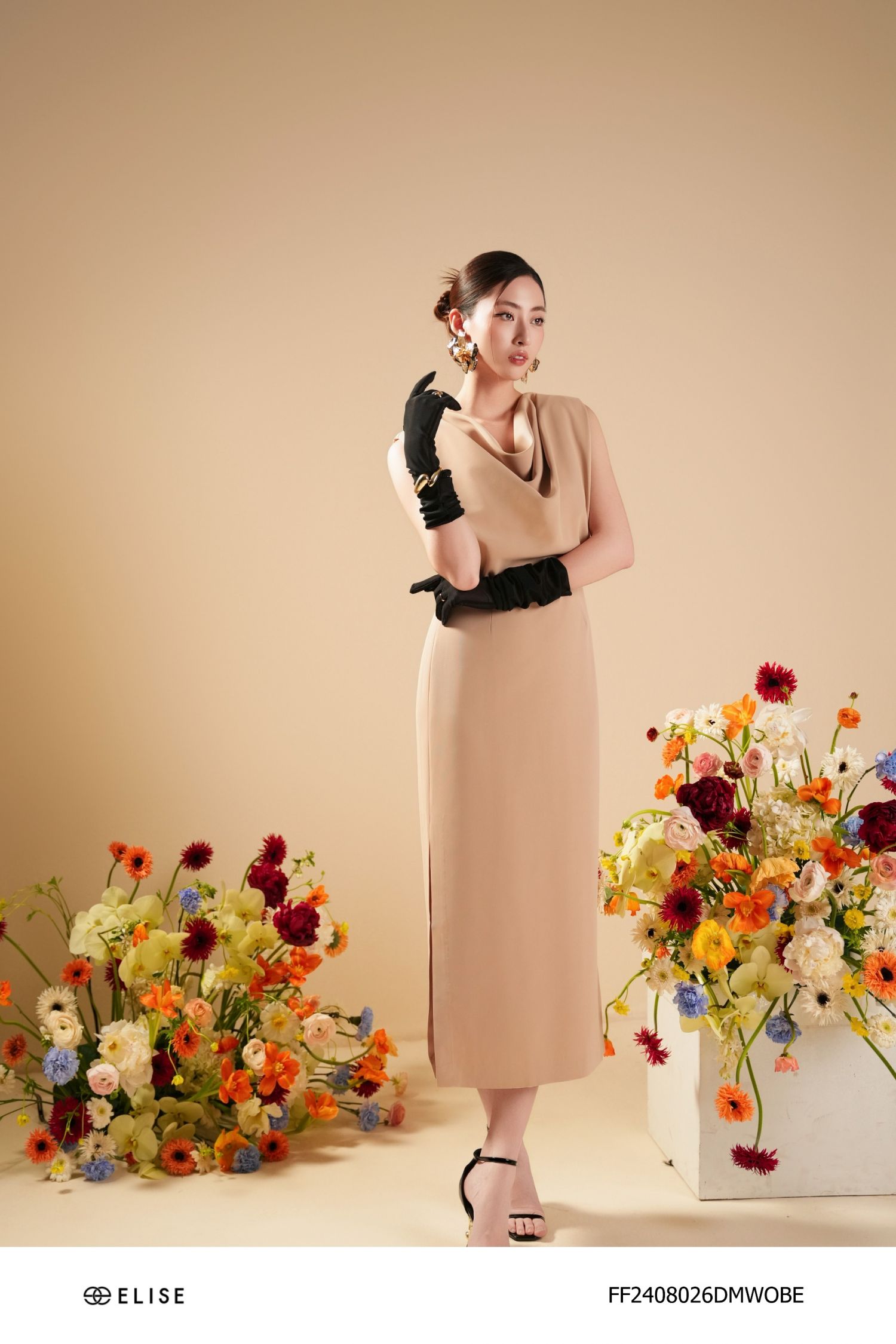 ĐẦM BE SẪM ĐỘN VAI CỔ ĐỔ