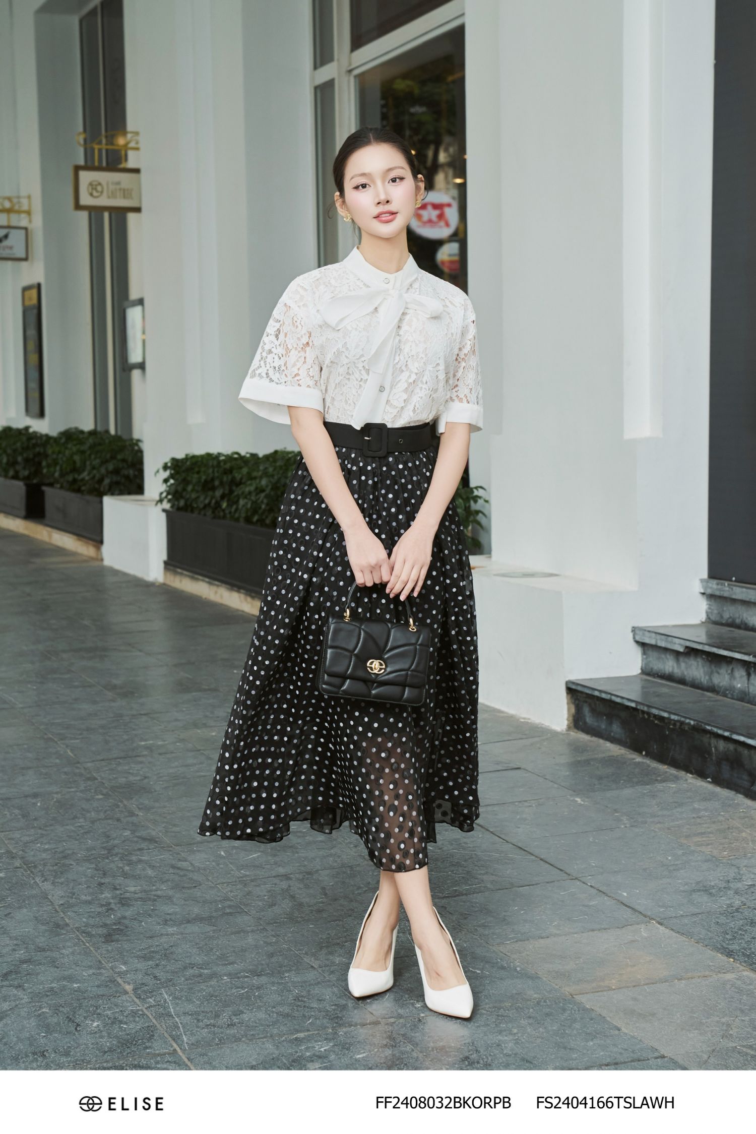 CV TƠ ĐEN CHẤM BI ĐAI CẠP