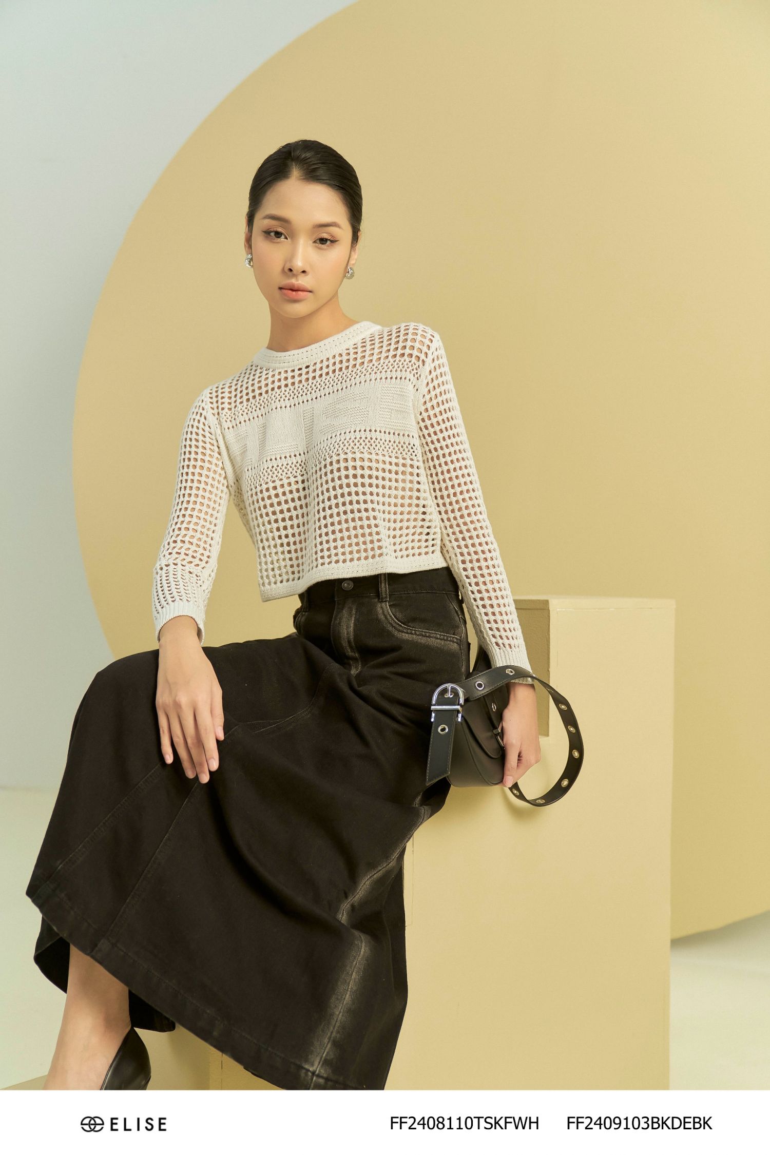 ÁO MONGTOGHI TRẮNG DÀI TAY ELISE