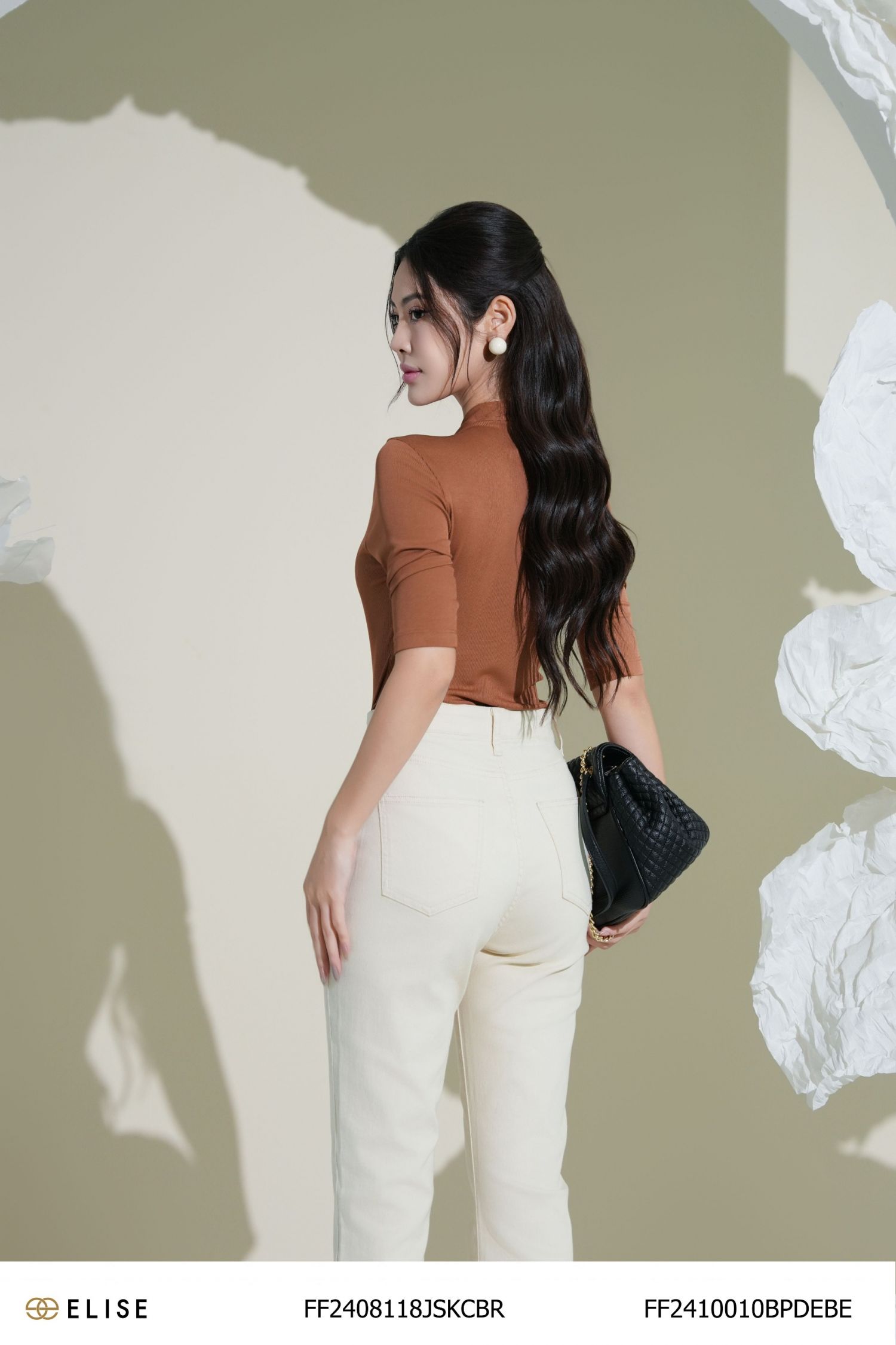 BODY SUIT NÂU KHÓA TRƯỚC