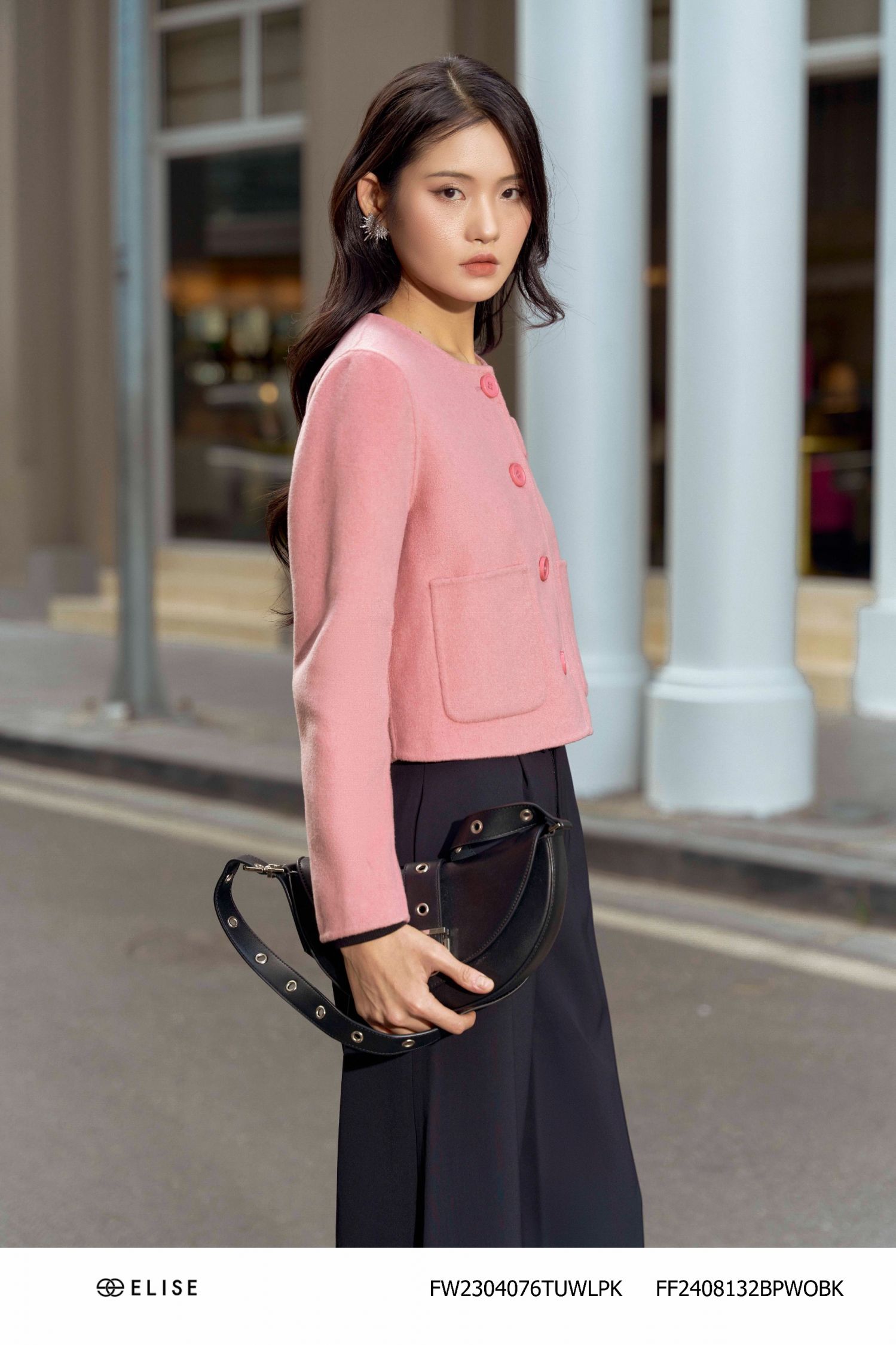 QUẦN SUÔNG ĐEN LY GIỮA CẠP LẬT