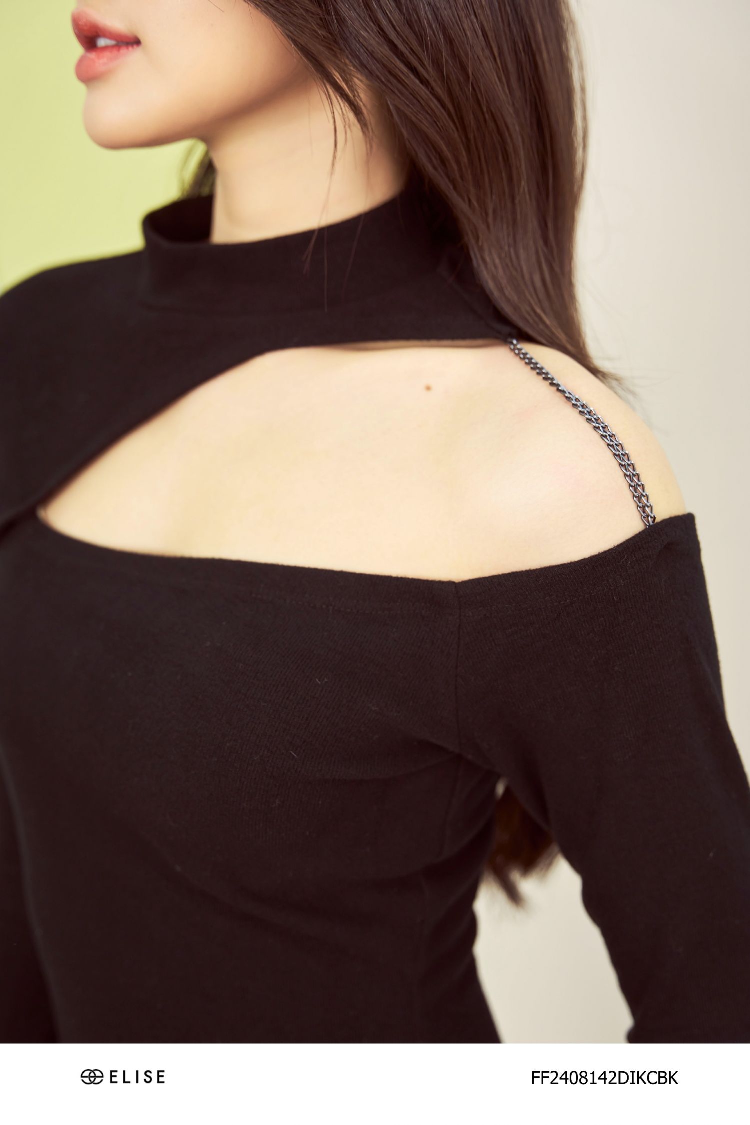 ĐẦM THUN ĐEN CUTUOT HỞ VAI