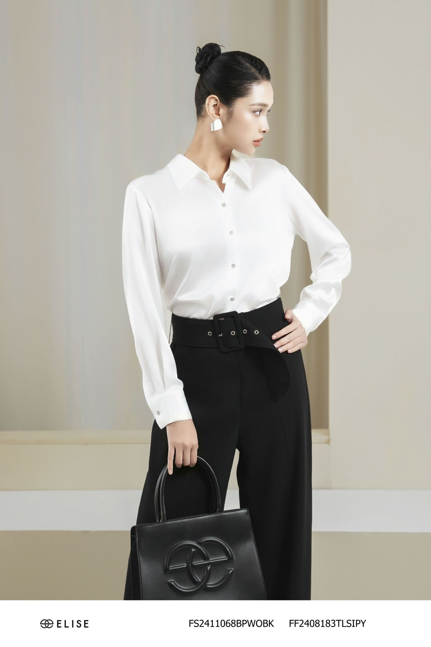 SM LỤA TRẮNG CỔ VIỀN DÂY ĐÁ