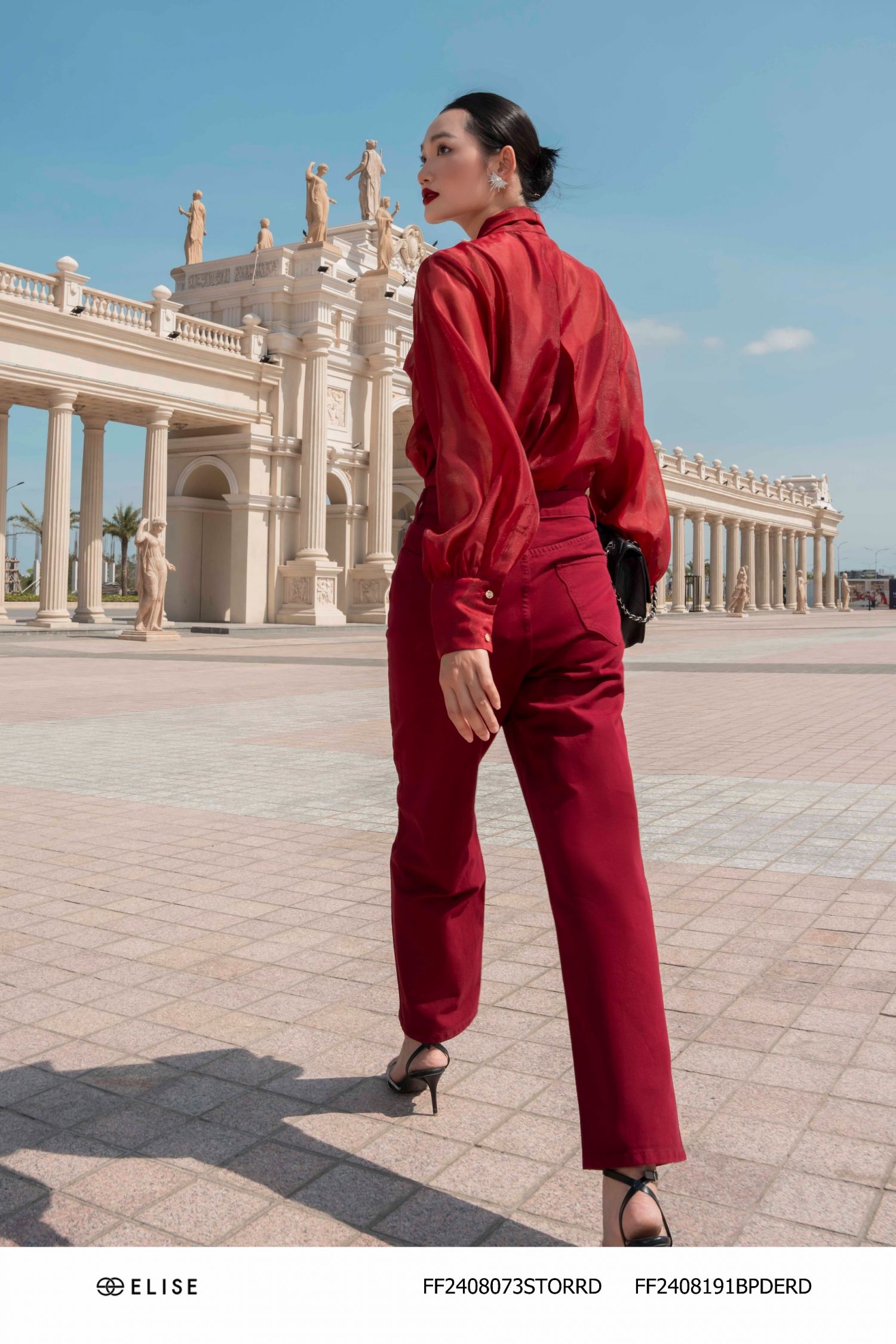 QUẦN JEANS SUÔNG ĐỎ ĐUN