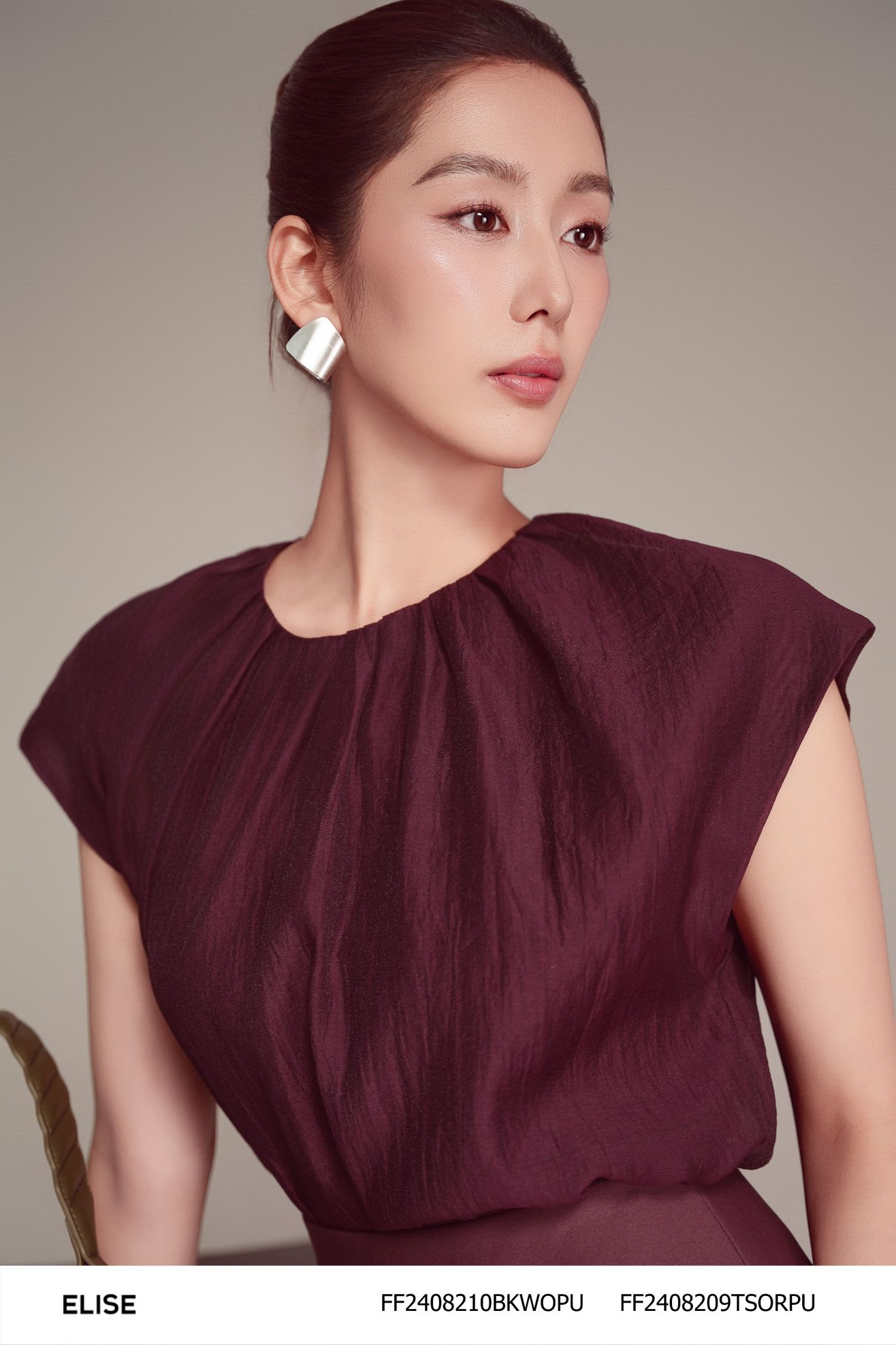 ÁO TƠ TÍM MẬN NHÚN LY CỔ