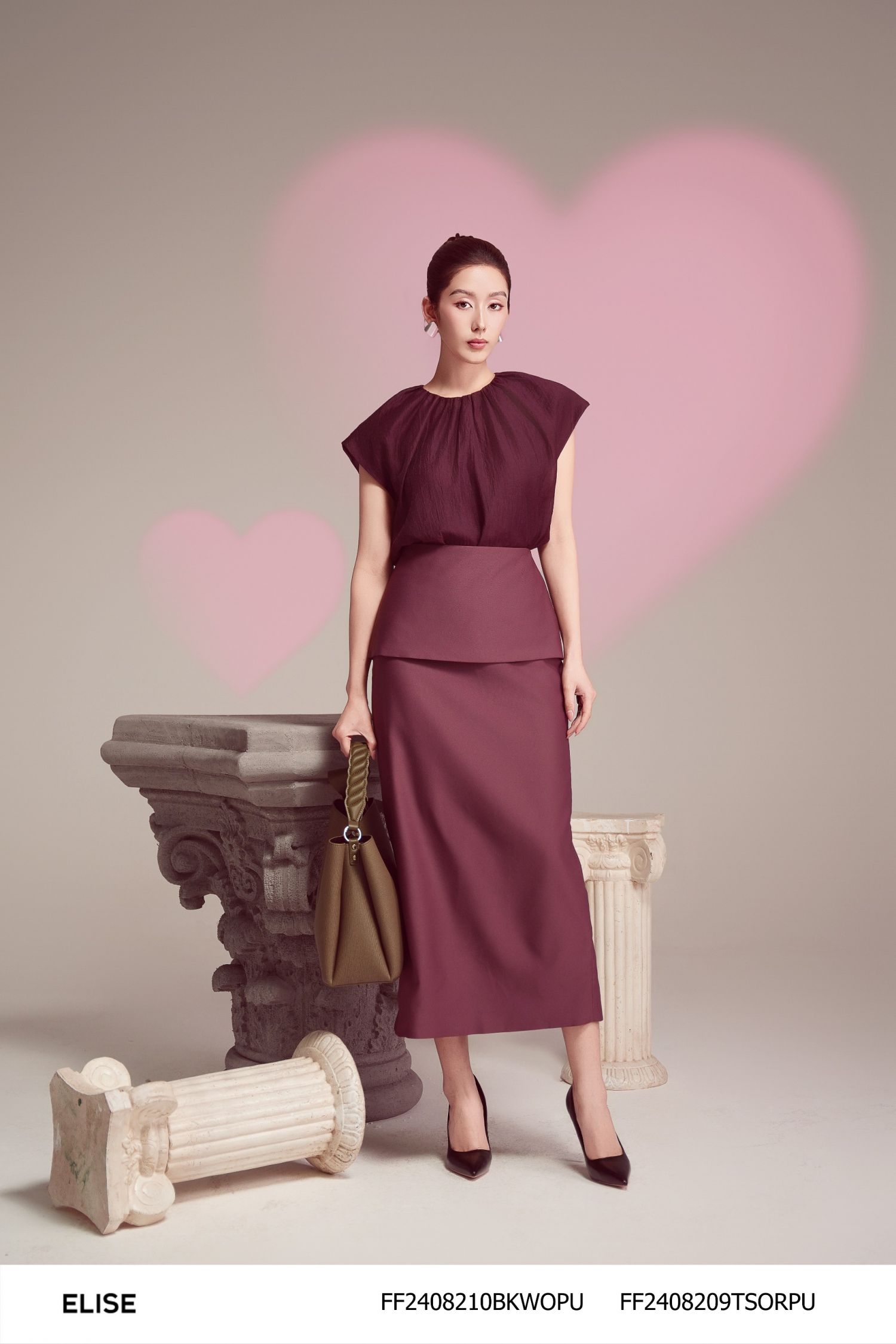 JUPE TÍM MẬN CẠP PEPLUM