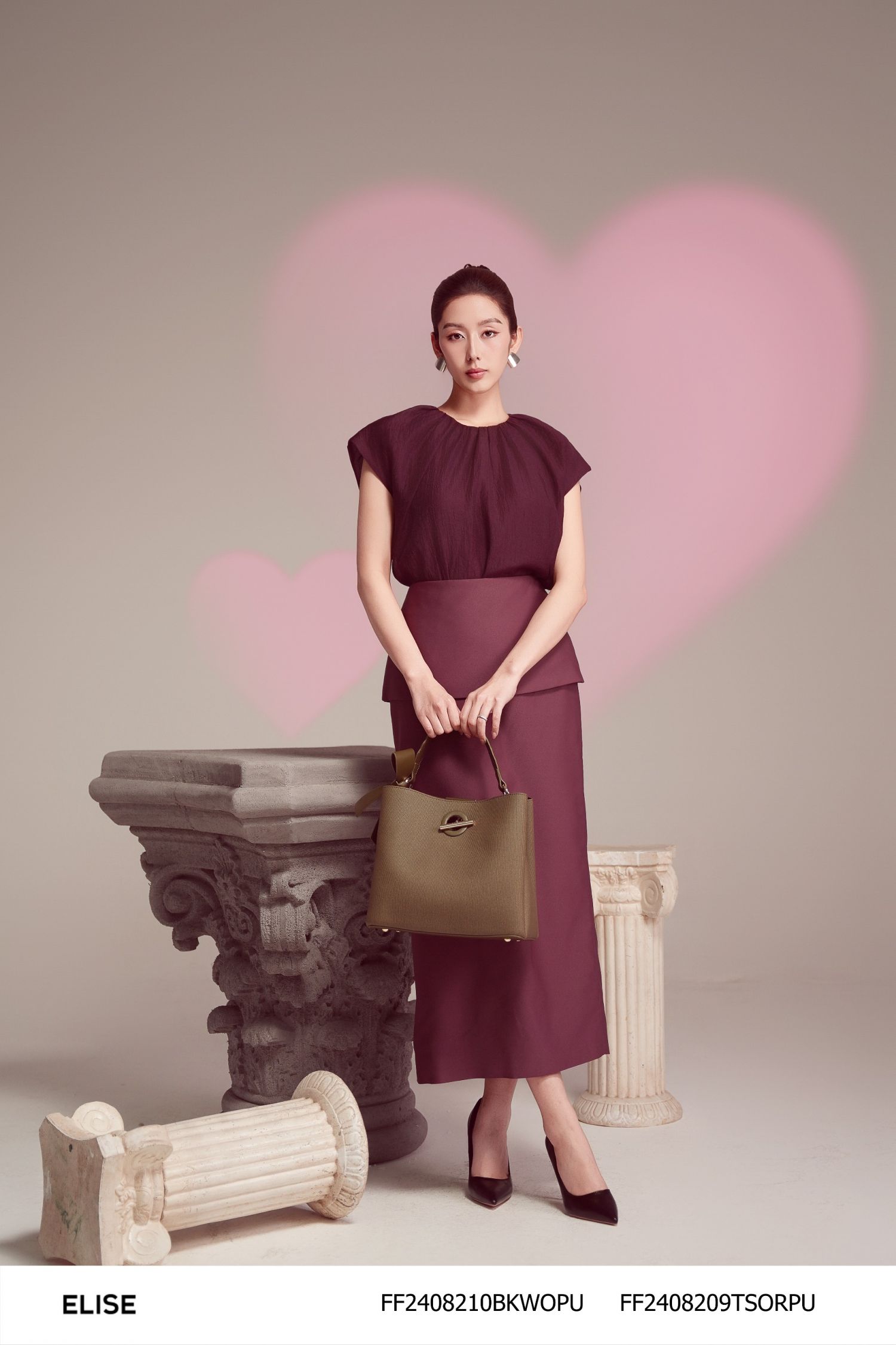 JUPE TÍM MẬN CẠP PEPLUM