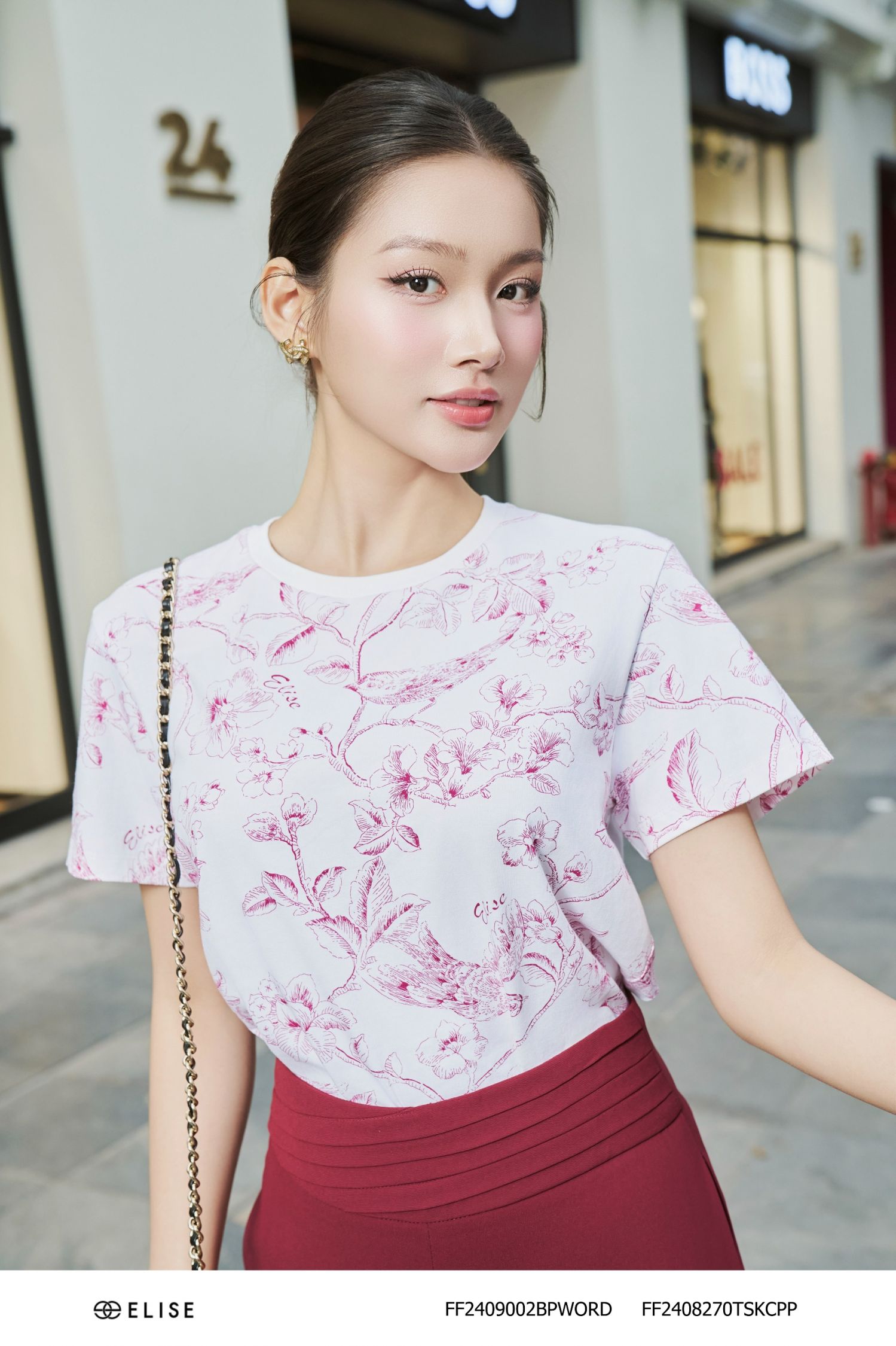 QUẦN SUÔNG ĐỎ SẪM CẠP XẾP CHÉO
